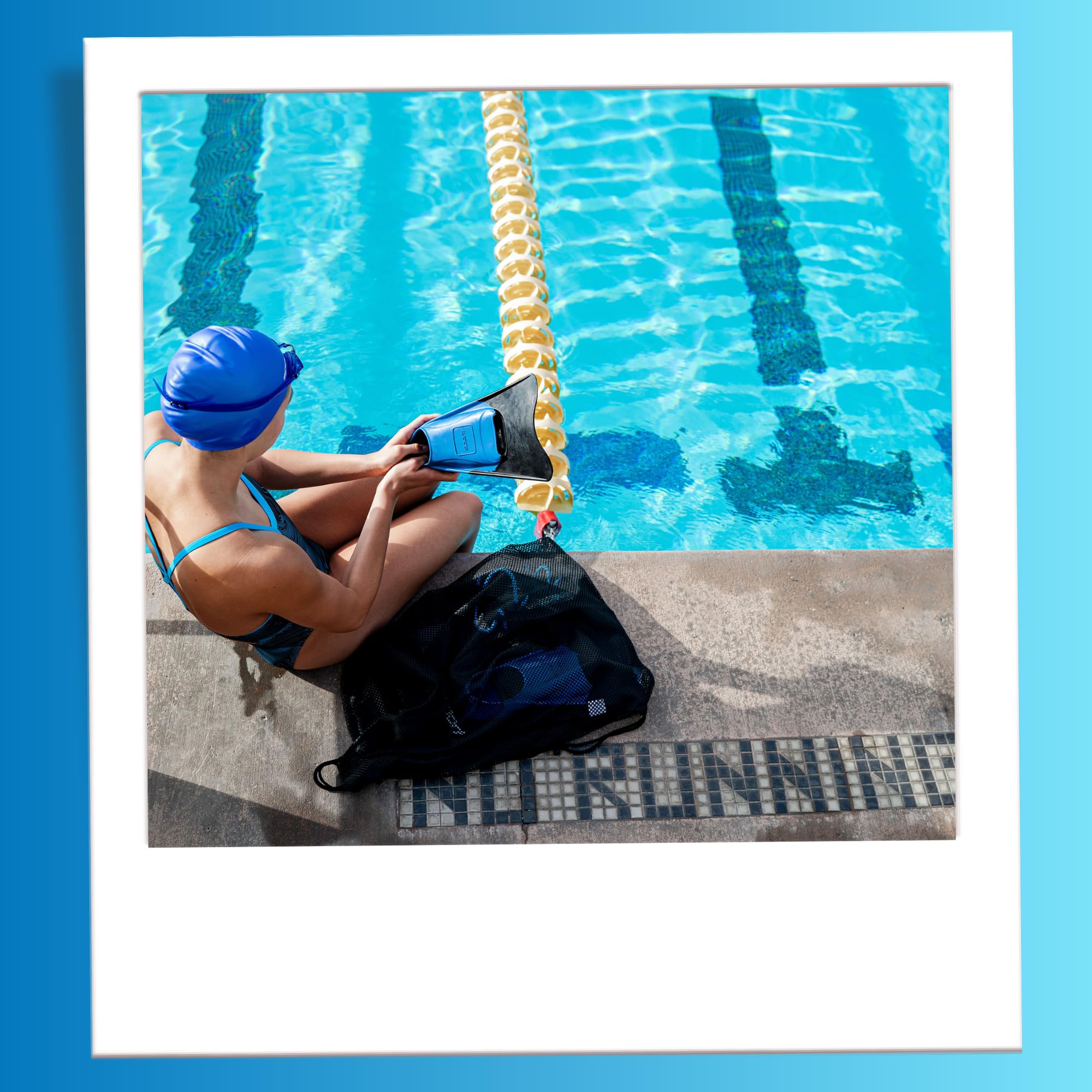 Sporti Mesh Drawstring Swimming Backpack - Waterproof Swim Bag for Swimmers, Beach & Pool Gear Storage - Perfect for Swim Meets, Gym & Travel Accessories
