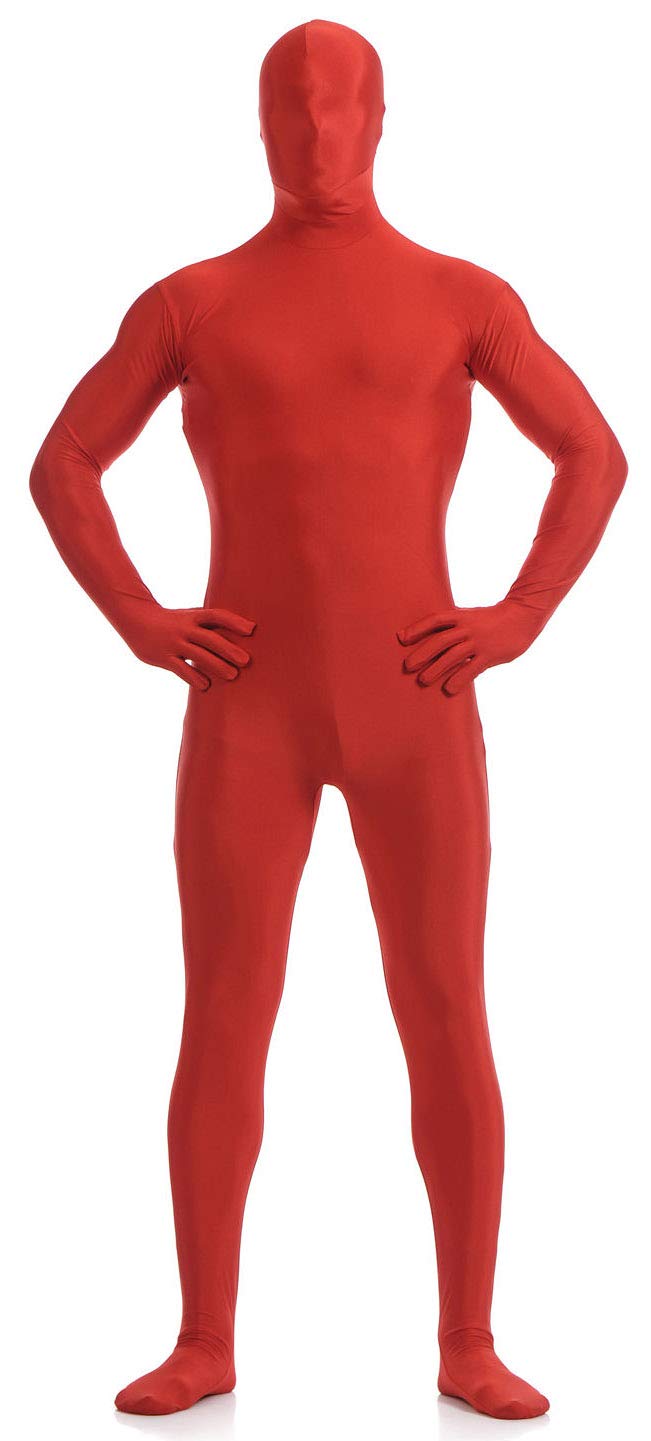 Red Spandex Full Body Costume - Stretchy Zentai Bodysuit for Cosplay, Halloween & Performance | Comfortable Full Coverage Outfit for Dance, Theater & Costume Parties