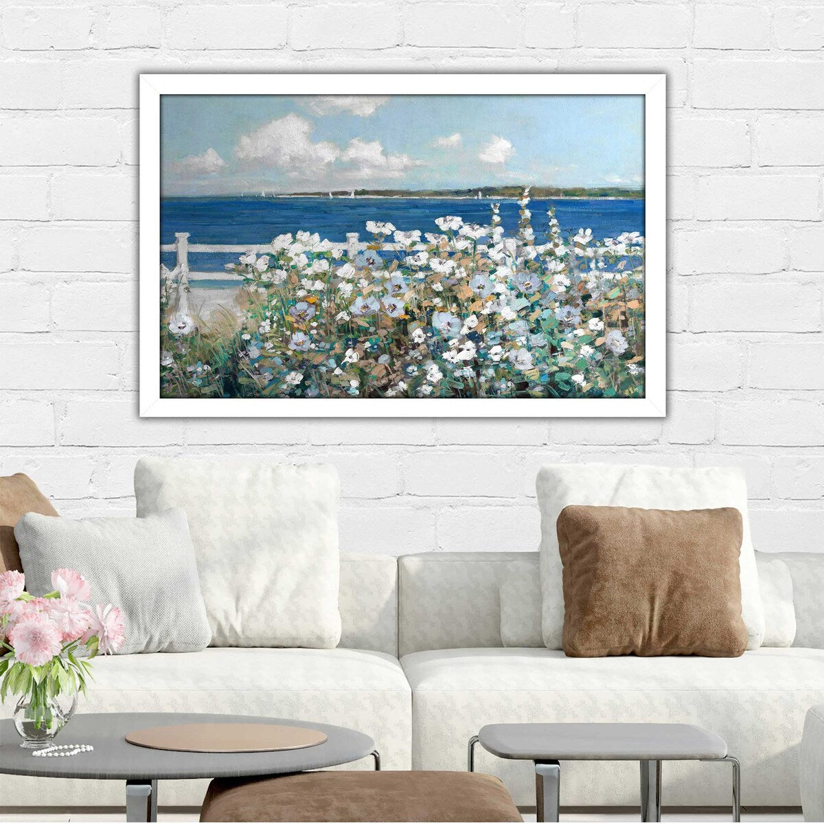 Bayside Garden by Sally Swatland - Premium Acrylic Wall Art Print - Coastal Home Decor for Living Room, Bedroom & Office