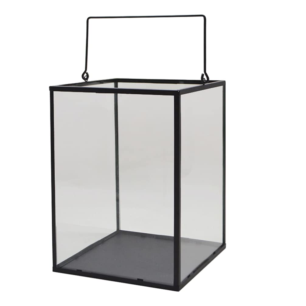 Amosfun Black Geometric Glass Terrarium - Succulent Planter, Air Plant Holder, Decorative Candle Votive - Perfect for Home Decor, Office Desk & Wedding Centerpieces