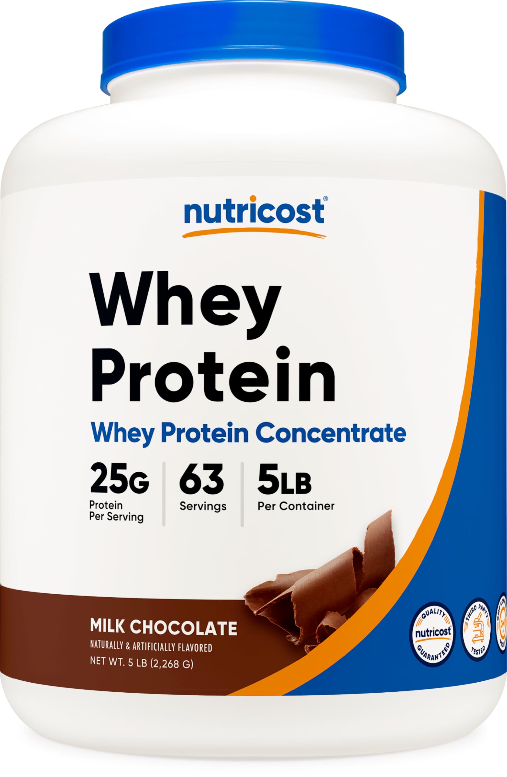 Nutricost Whey Protein Concentrate Powder - Chocolate Flavor, 5LBS (80 Servings) for Muscle Recovery, Weight Gain & Post-Workout Nutrition - Ideal for Gym, Fitness & Bodybuilding