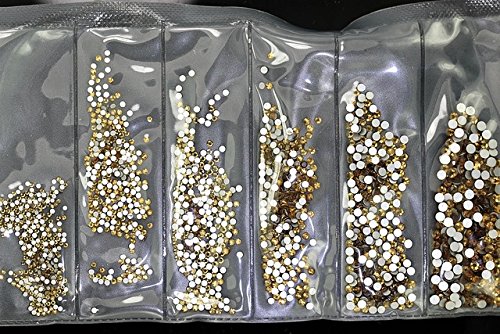 3D DIY Nail Art Rhinestones - 31 Colors Light Topaz Glass Gems (SS3-SS10) for Nail Decoration | Bulk Wholesale | Perfect for Salon, Home Manicure & Party Glam Looks