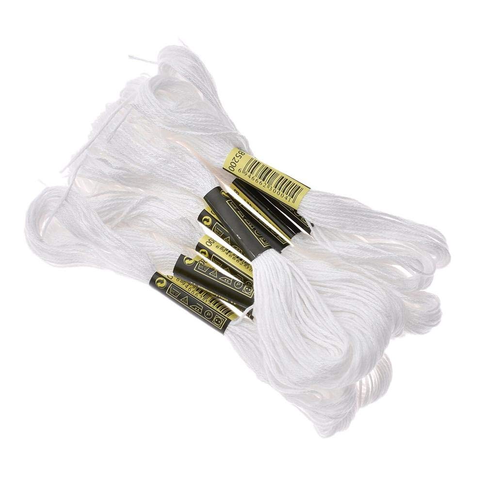 24 Skeins Black & White Cotton Embroidery Floss for Cross Stitch, Friendship Bracelets & Knitting - Includes 12 Floss Bobbins - Perfect for DIY Crafts, Needlework Projects & Handmade Gifts