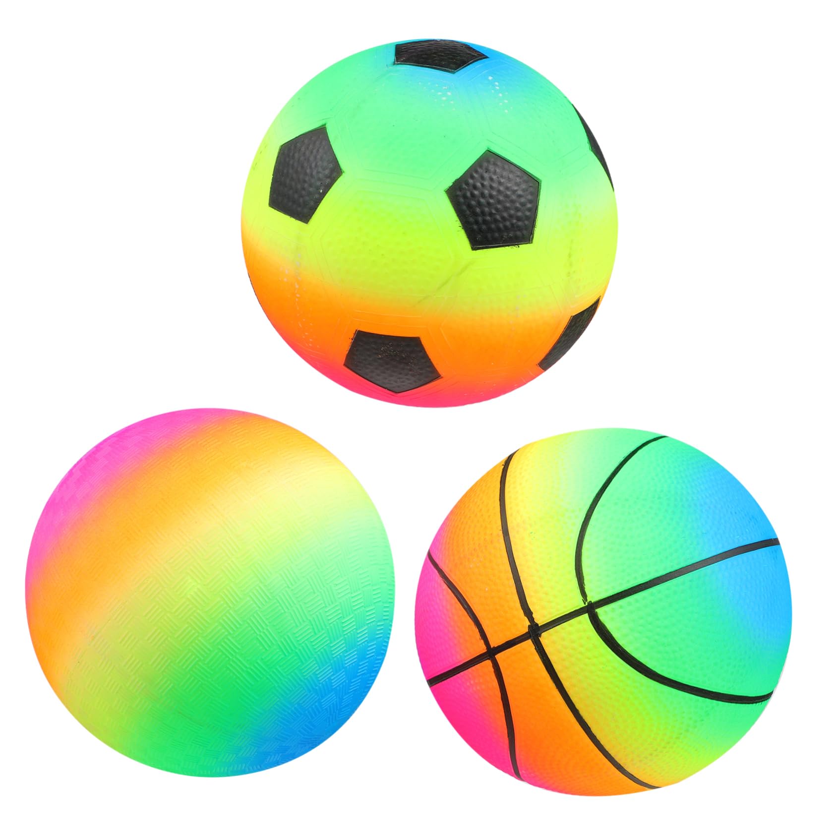 VICASKY 3-Pack Inflatable Beach Balls for Kids - Large PVC Play Balls for Swimming Pool, Soccer, Outdoor Games & Toddler Activities - Multicolor Giant Inflatable Toys for Summer Fun, Parties & Backyard Play