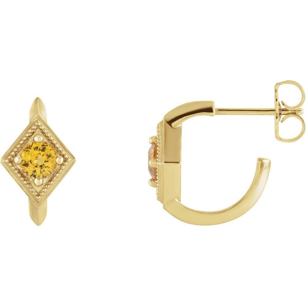 Stylish Sapphire Geometric Facet Triangle Hoop Huggie Earrings 13mm x 13mm - Perfect for Everyday Wear, Parties & Special Occasions