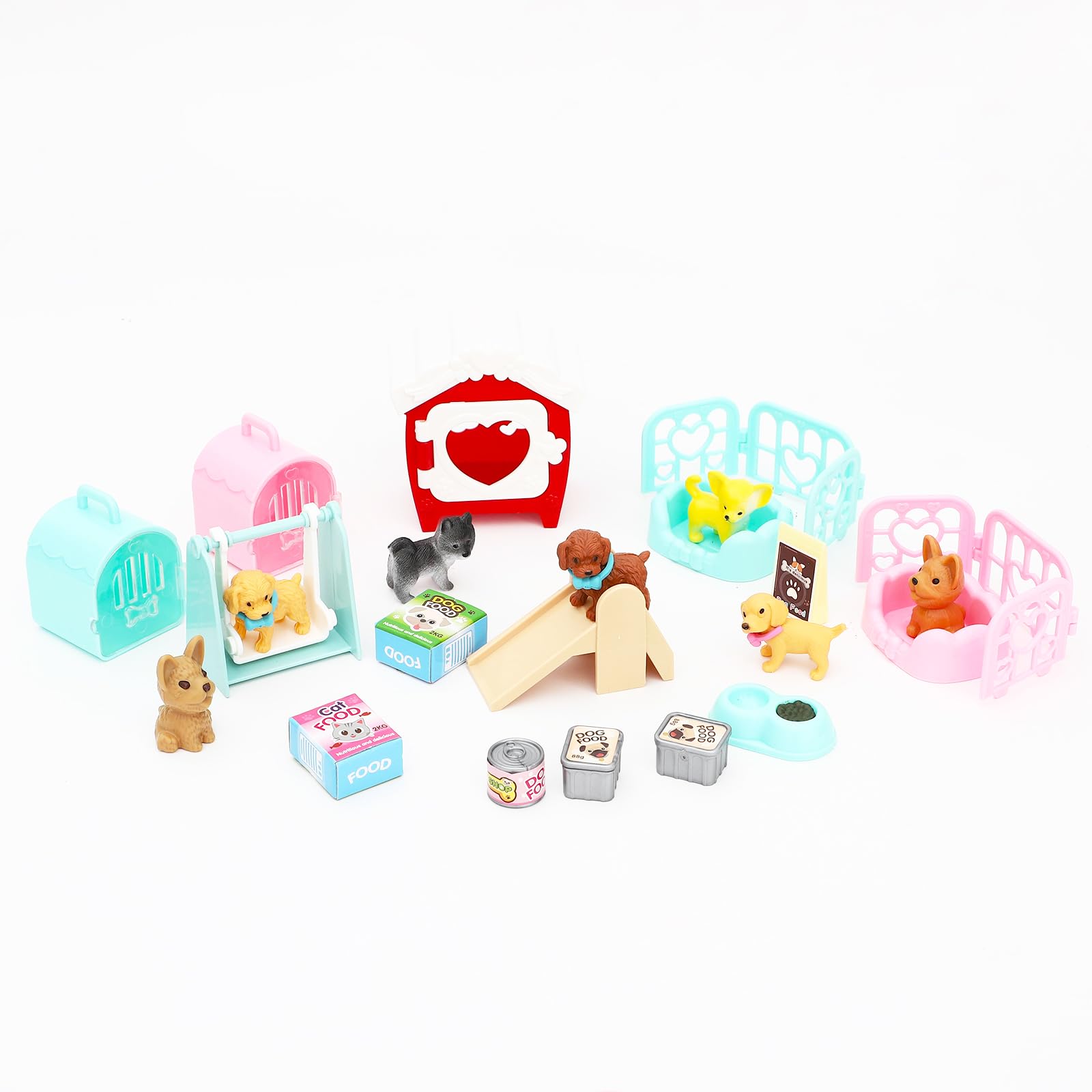 SOTOGO 59-Piece Pet Pretend Play Toy Set - Realistic Dog Figures & Veterinary Role Play Kit for Kids - Perfect for Toddler Boys & Girls - Ideal for Imaginative Play, Learning Pet Care & Social Skills Development