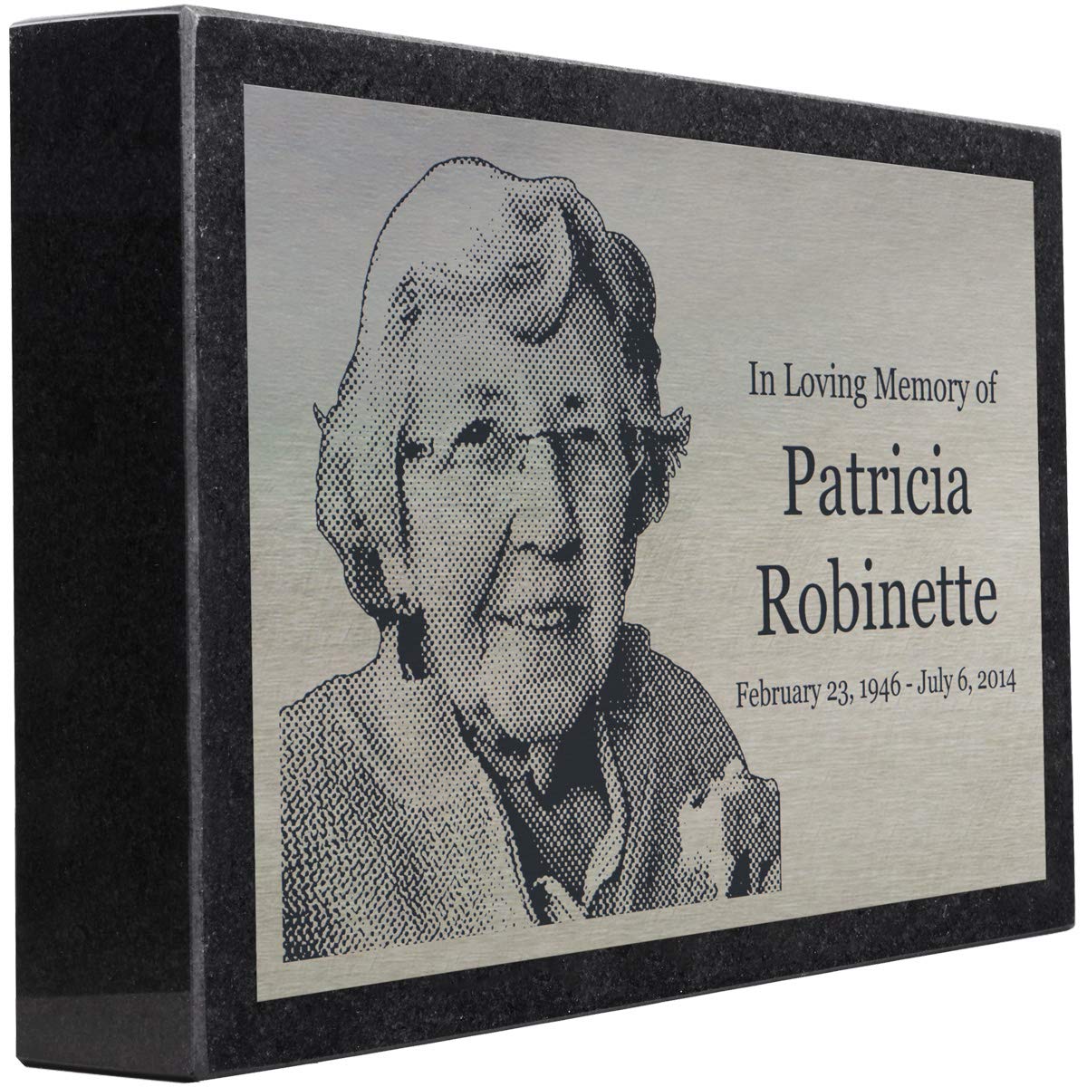Premium Stainless Steel & Granite Memorial Headstone - Custom Grave Markers for Loved Ones, Pets (Dogs, Cats) - 12