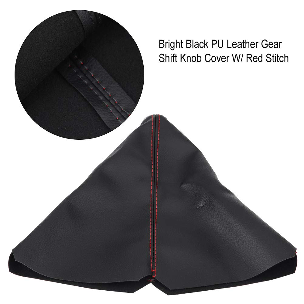 Universal Bright Black PU Leather Gear Shift Boot Cover - Dustproof Shifter Knob Protector for Cars, Trucks & SUVs | Perfect for Manual Transmission Vehicles & DIY Auto Interior Upgrades