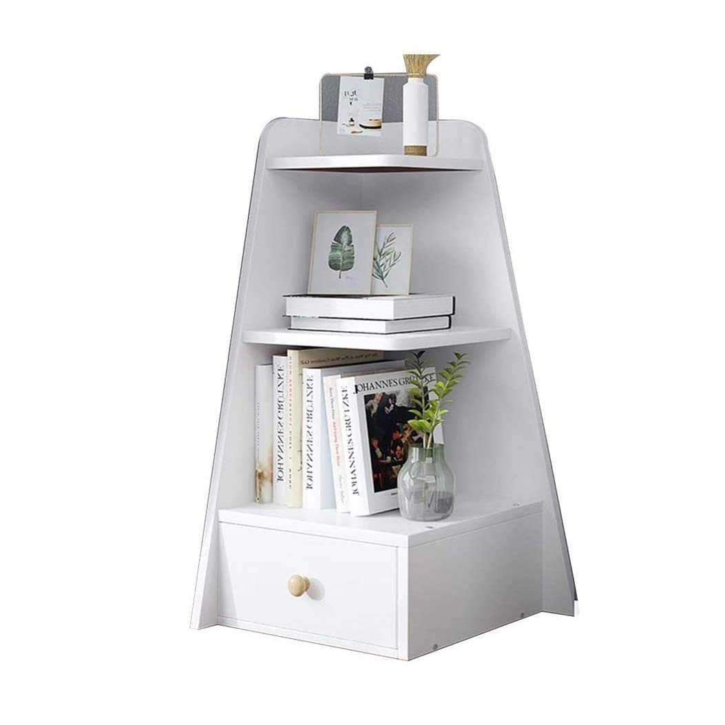 Multi-Layer Office Bookshelf - Simple Corner Desktop Storage Rack for Books & Supplies | Easy Assembly Space-Saving Organizer | Perfect for Home Office, Study Room & Workspace (Color: Black)