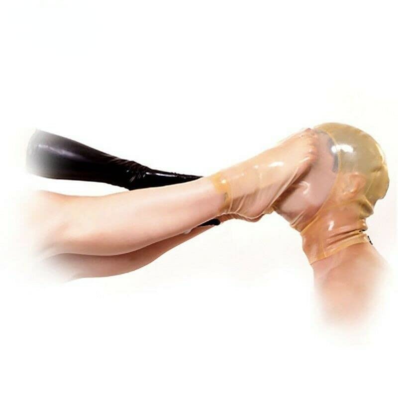 Latex Hood for Women & Men - Full Face Disguise Mask with Spoof Feet | Perfect for Cosplay, Halloween, Fetish Parties & BDSM Roleplay | Unisex Costume Accessory for Adults