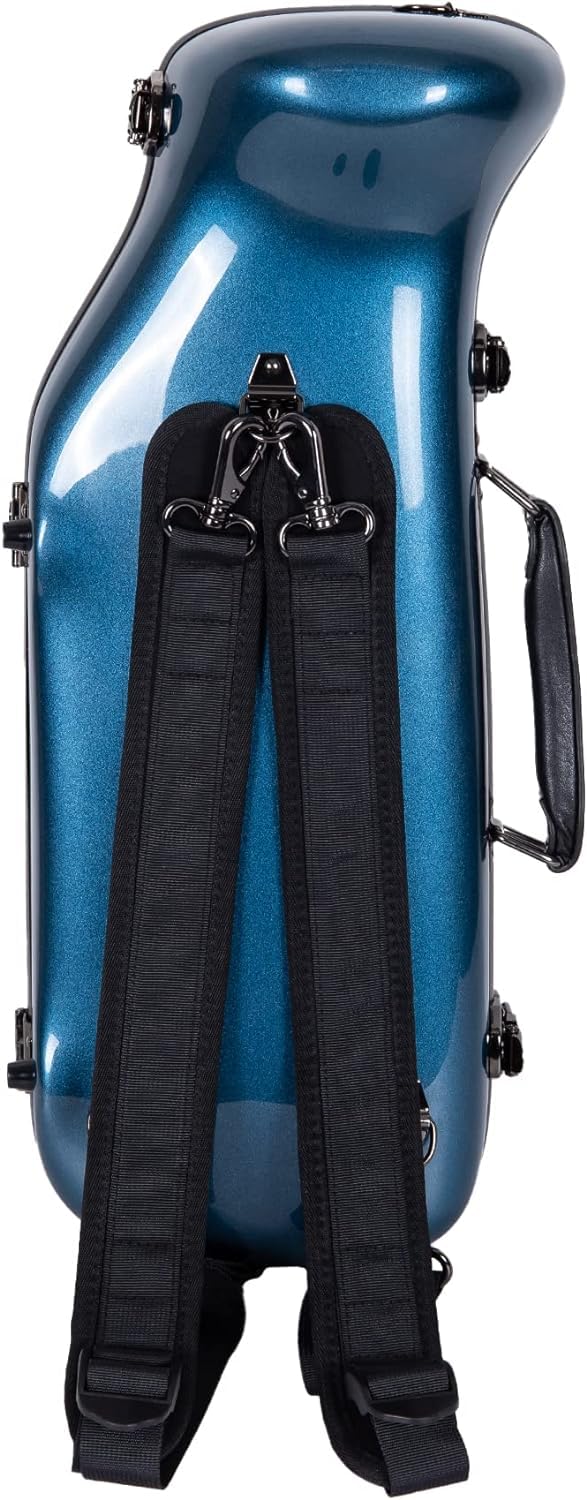 Premium Crossrock Fiberglass Trumpet Case - Durable Hardshell with Adjustable Backpack Straps (Blue) - Perfect for School, Marching Band & Travel Protection