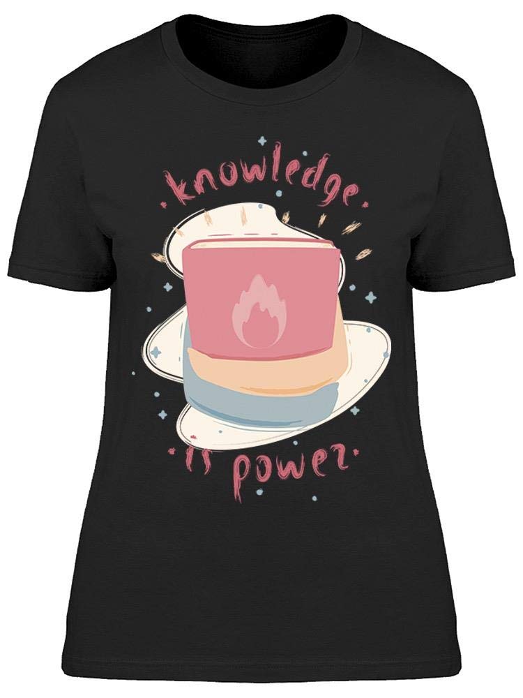 Smartprints Knowledge Is Power Book Lover T-Shirt for Women - Perfect for Reading, Library Visits & Book Club Meetings