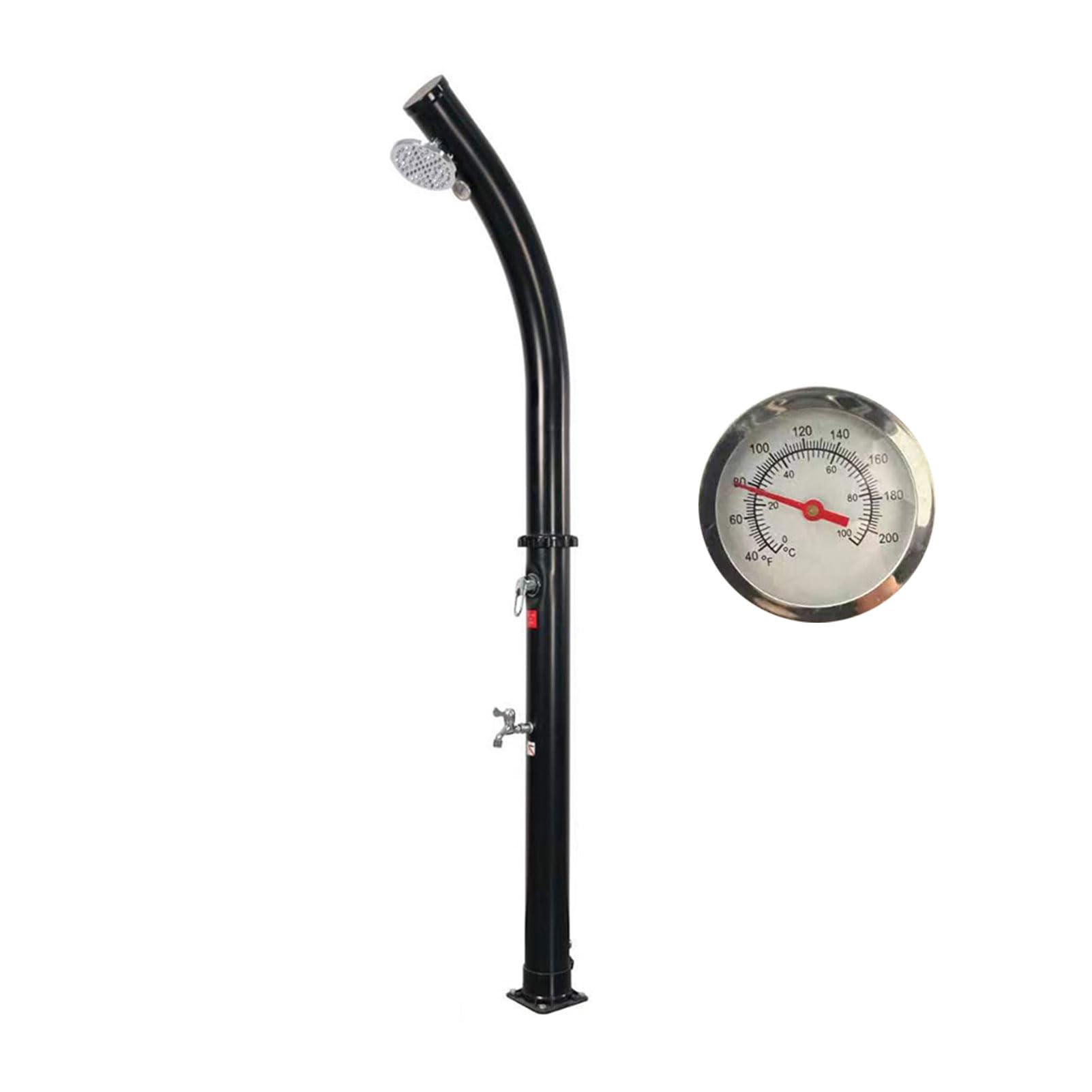 5.3 Gallon Solar Outdoor Shower with 360° Swivel Head - Freestanding 7.2FT Garden Shower with Temperature Control & Foot Wash - Perfect for Poolside, Backyard, Beach, and Camping Use