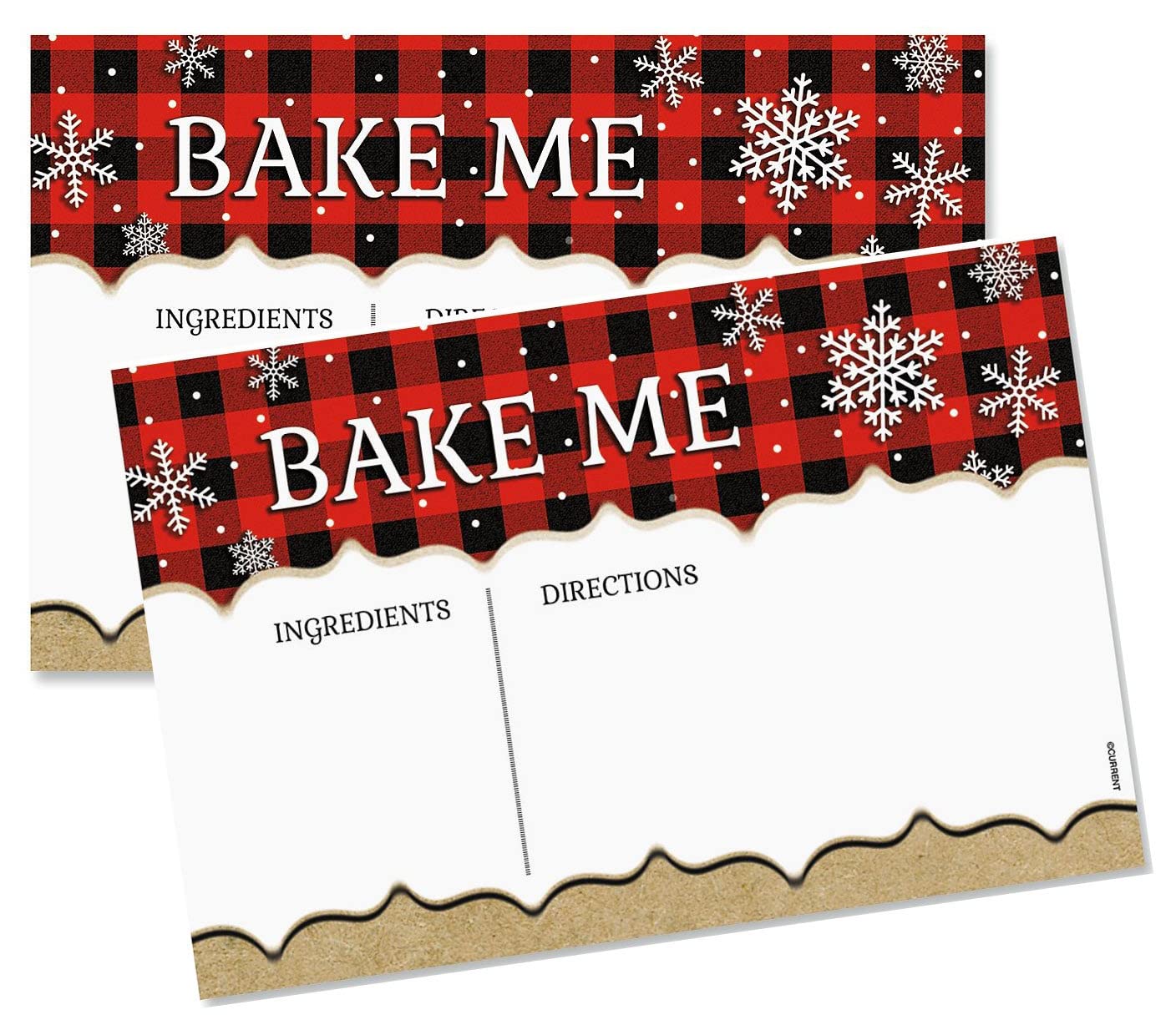 Buffalo Plaid Recipe Cards - 4x6 Inches Blank Cardstock, 48-Pack for Baking, Thanksgiving & Holiday Recipes | Perfect for Christmas Gifts, Bridal Showers & Family Cooking | Write & Organize Favorite Dishes