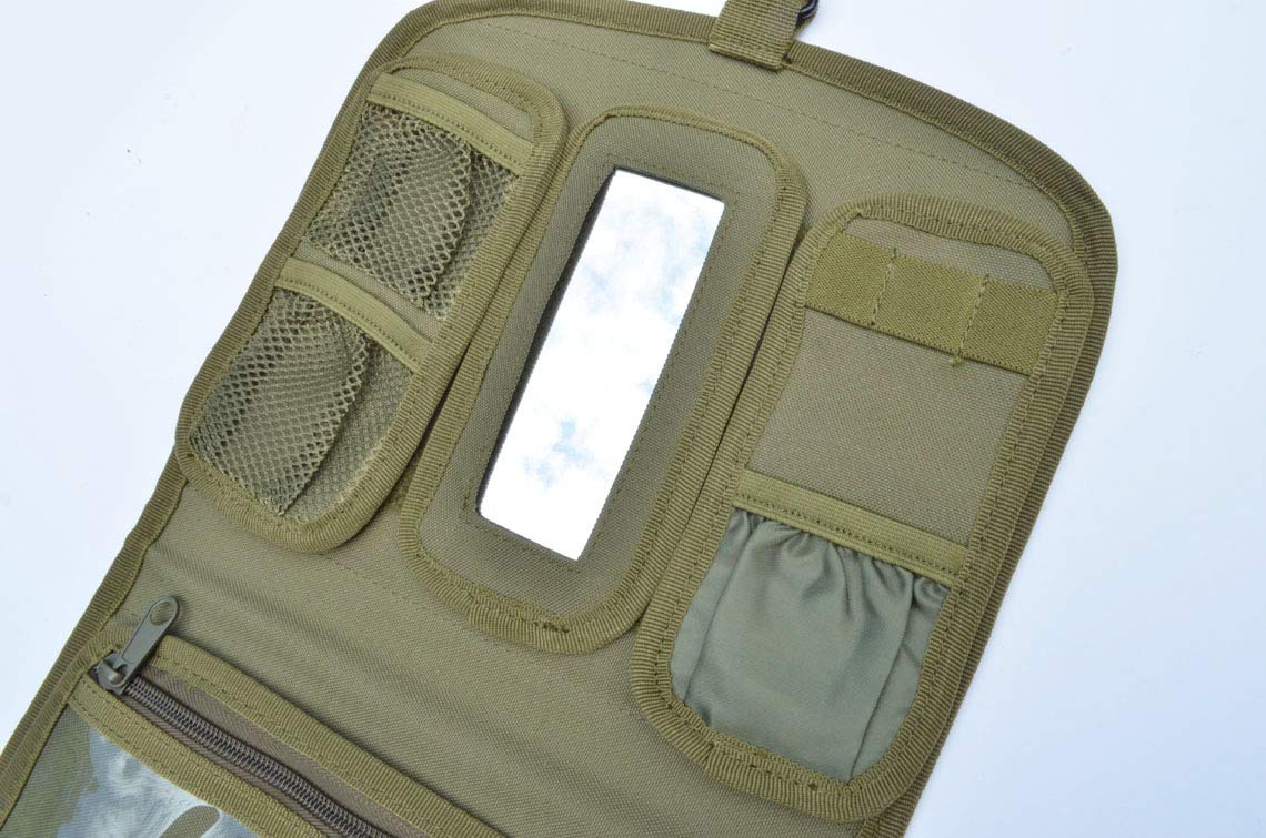 Tactical MOLLE Toiletry Bag for Camping & Travel - Durable Military Wash Kit with Pouch Organizer - OD Green - Perfect for Outdoor Adventures, Hiking & Survival Gear