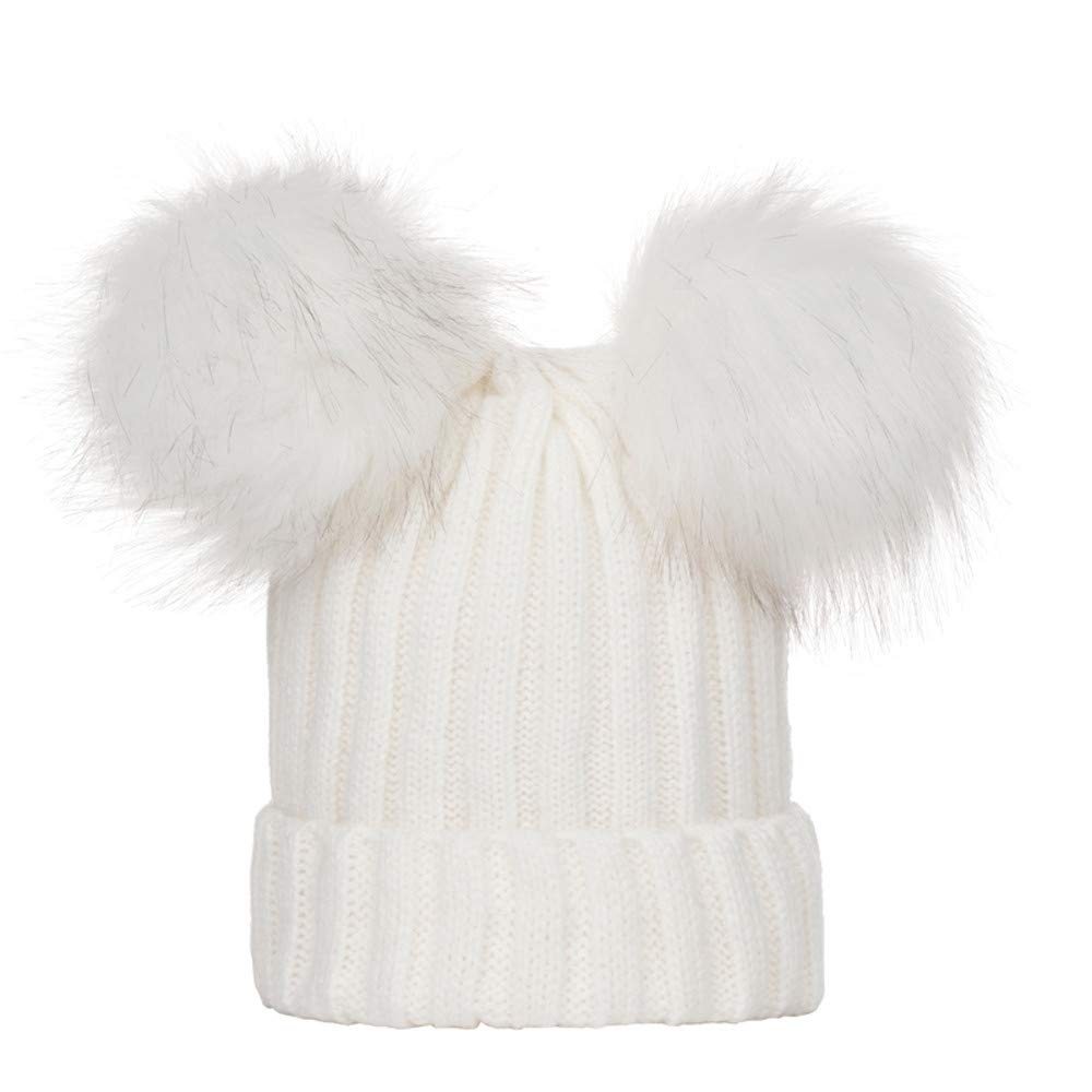 Warm Knit Baseball Caps for Men, Women & Kids - Winter Beanie Hats for Boys, Girls & Babies - Solid Color Unisex Design (White, One Size) - Perfect for Outdoor Sports, Casual Wear & Cold Weather Protection