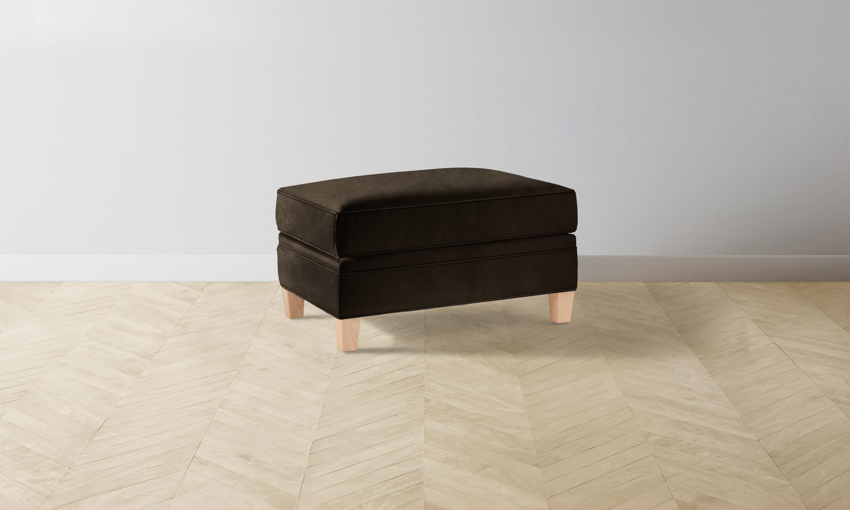 Premium Carmine Ottoman - Luxe Nubuck Leather in Rich Espresso Brown - Perfect for Living Room, Bedroom & Home Office Decor
