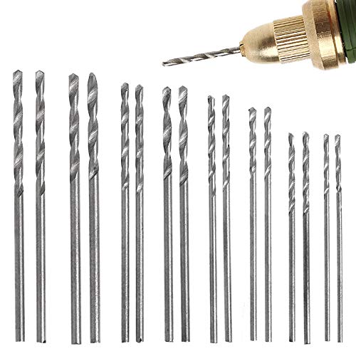 16Pcs HSS High-Speed Steel Twist Drill Bit Set (0.8-1.5mm) - Precision Manual Craft Drill Bits for Electric Grinding Drills - Perfect for DIY Projects, Jewelry Making, and Metalworking