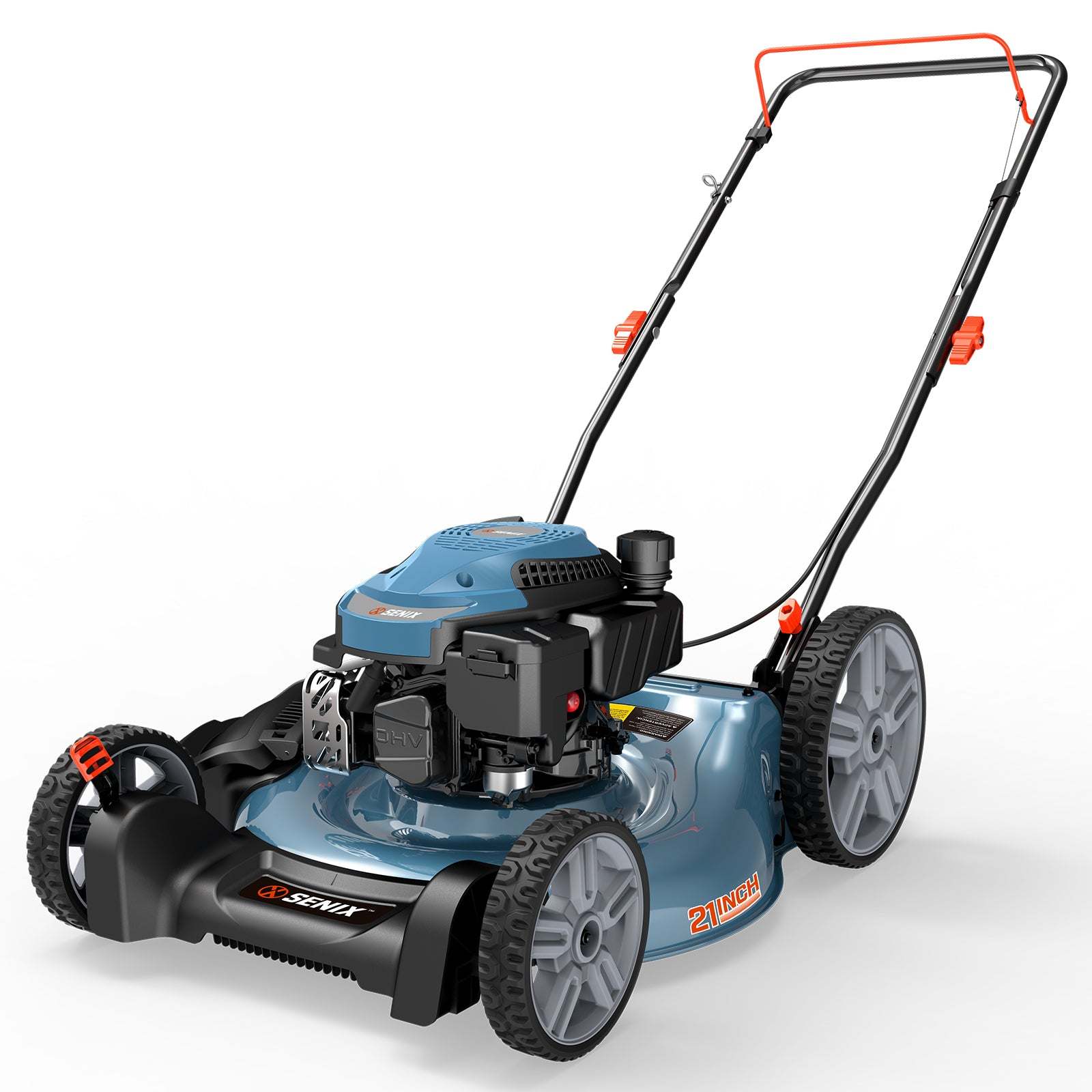 SENIX 21-Inch 144cc 4-Cycle Gas Push Lawn Mower with 2-in-1 Side Discharge & Mulching - Perfect for Small to Medium Yards and Landscaping