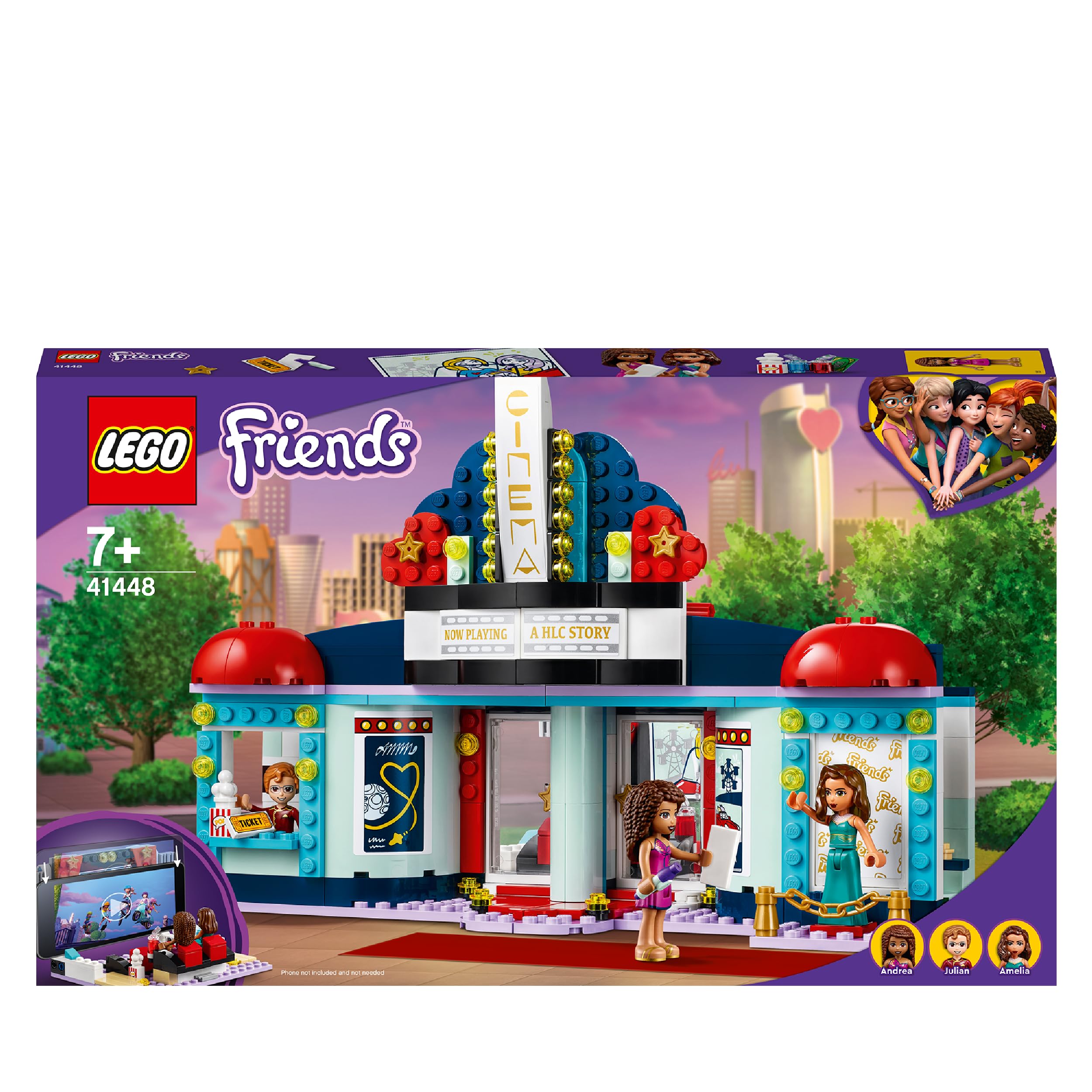 LEGO 41448 Friends Heartlake City Movie Theater Building Set - Creative Play for Kids, Perfect for Birthday Gifts & Role-Playing Scenes