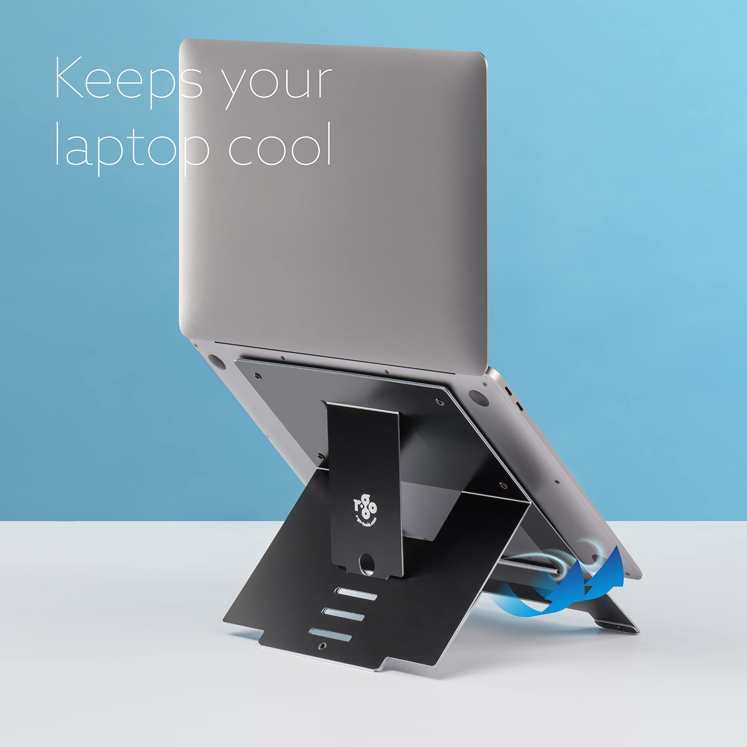 Ultra-Thin Aluminum Ergonomic Laptop Stand - Adjustable Portable Notebook Riser for 10-22