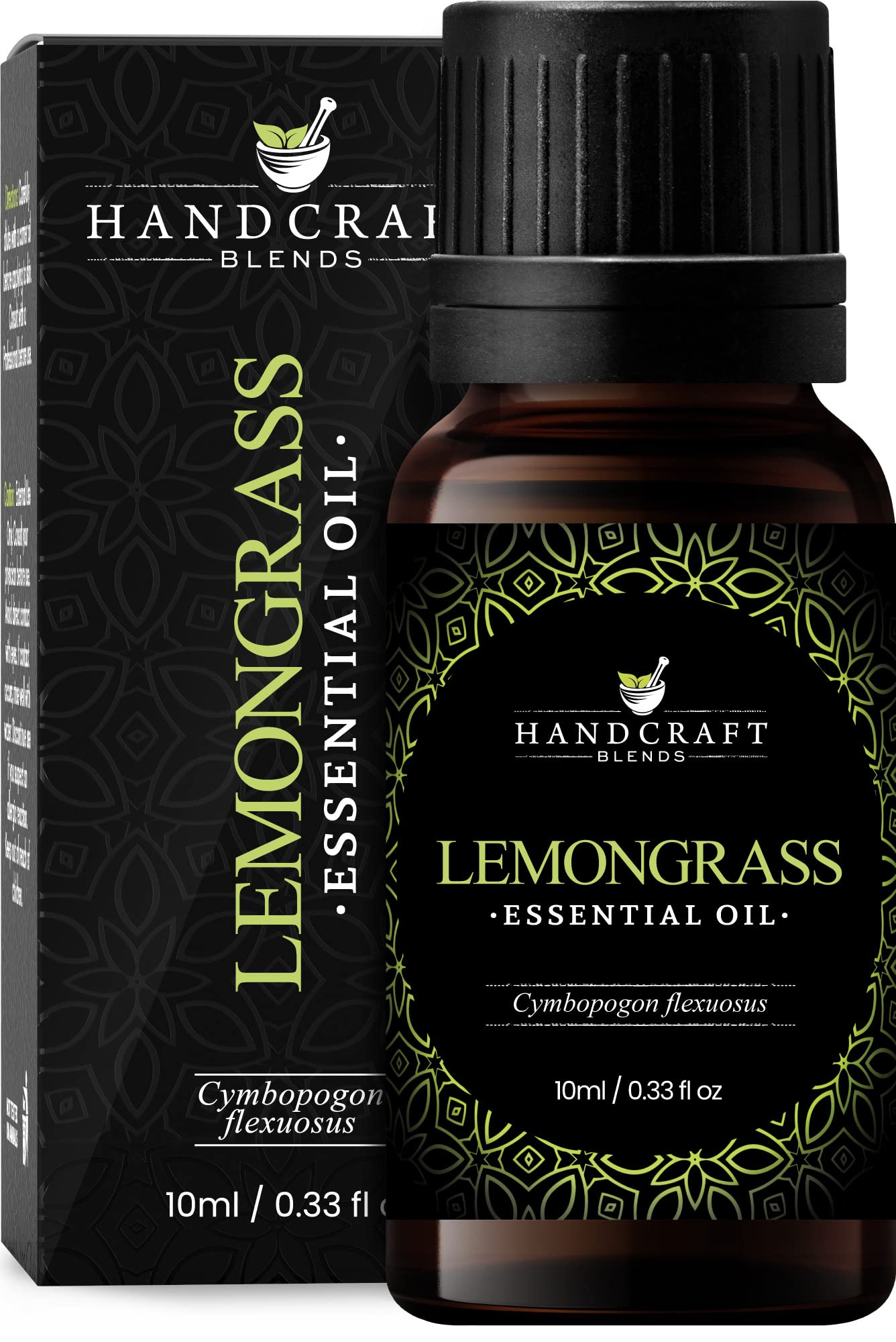 **Organic Lemongrass Essential Oil - 100% Pure & Natural - 0.33 Fl Oz - Premium Grade for Diffusers, Aromatherapy & Massage - Relaxation, Stress Relief & Mood Boosting**