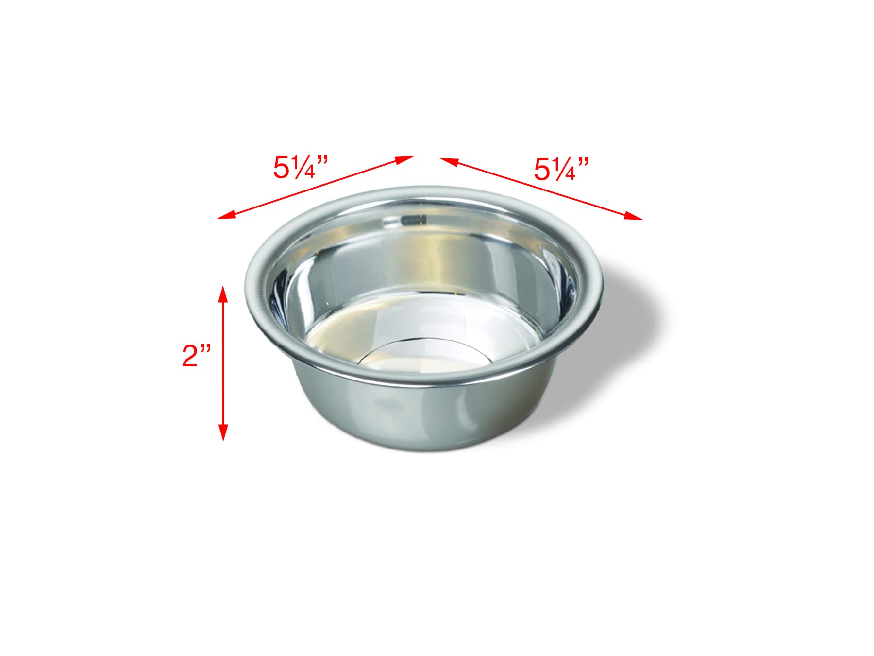 Van Ness Pets Small Lightweight Stainless Steel Dog Bowl - 16oz Non-Slip Pet Food & Water Dish for Dogs & Cats - Perfect for Travel, Camping & Home Use