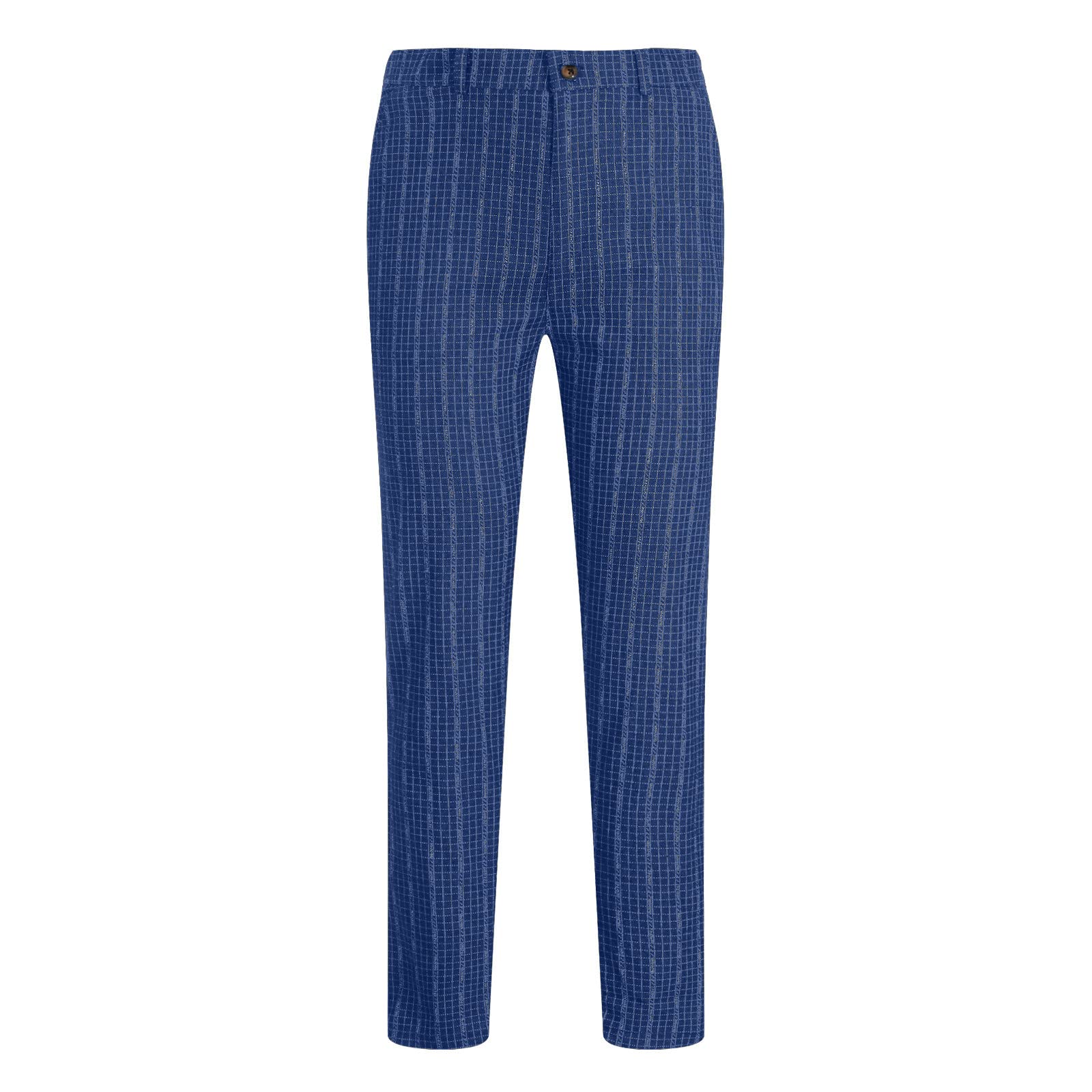 Men's Slim Fit Stretch Plaid Dress Pants - Skinny Business Casual Trousers for Office & Formal Wear | Comfortable Work Pants for Professionals