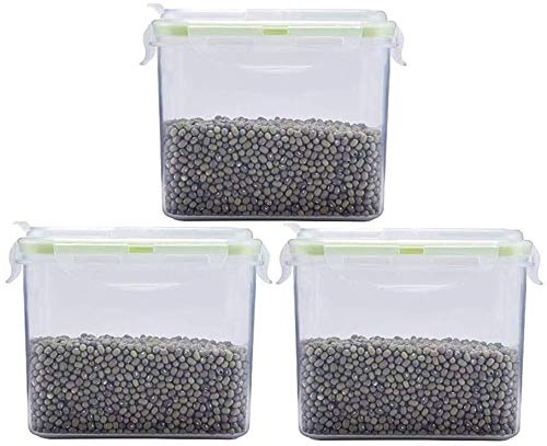 3-Pack Airtight Food Storage Containers - BPA-Free Plastic, Transparent Kitchen & Pantry Organizers for Grains, Nuts, Snacks - Microwave, Fridge & Dishwasher Safe - Perfect for Meal Prep & Leftovers