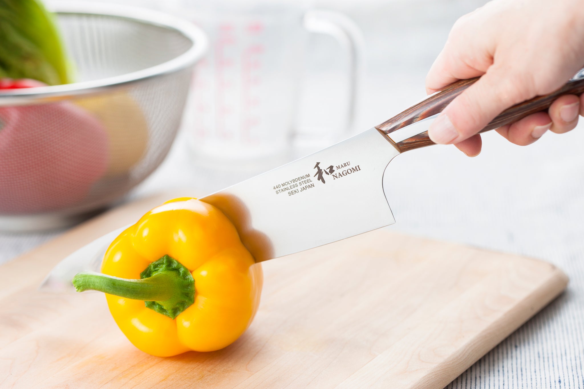 Nagomi Japan 7-Inch Santoku Knife - High Carbon Stainless Steel Blade, Ergonomic Handle - Perfect for Slicing, Dicing, and Mincing Vegetables, Meat & Fish