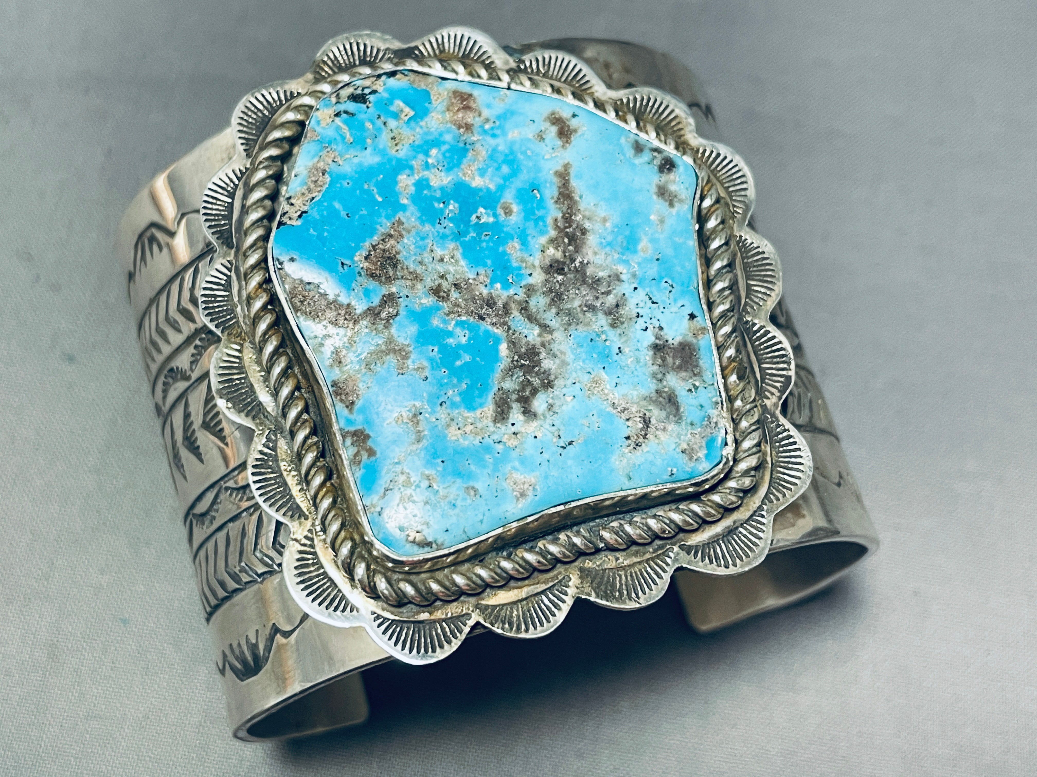 180 Grams Navajo Turquoise Sterling Silver Cuff Bracelet - Handmade Native American Jewelry for Women, Boho Fashion & Gift Ideas