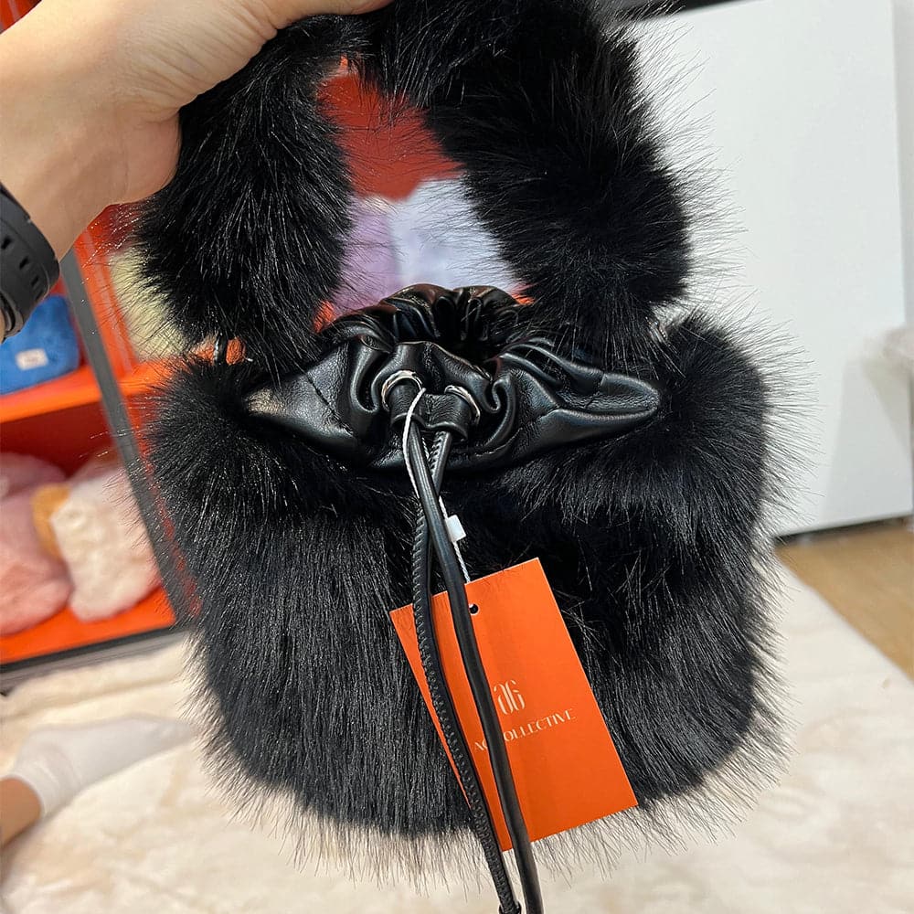 AG Collective Fluffy Crossbody Handbag - Trendy Soft Faux Fur Shoulder Bag for Women | Perfect for Casual Outings, Parties & Everyday Use