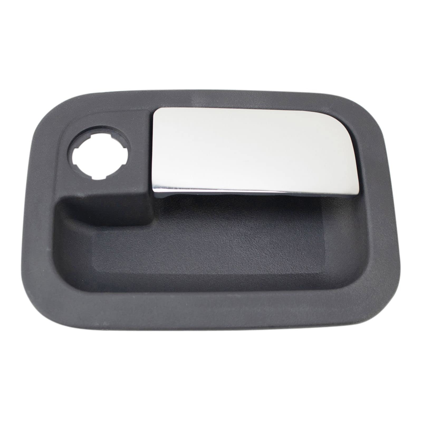 Chrome & Black Front Exterior Metal Door Handle for Kenworth Trucks - Passenger Side Replacement - Durable & Weather-Resistant for Heavy-Duty Use