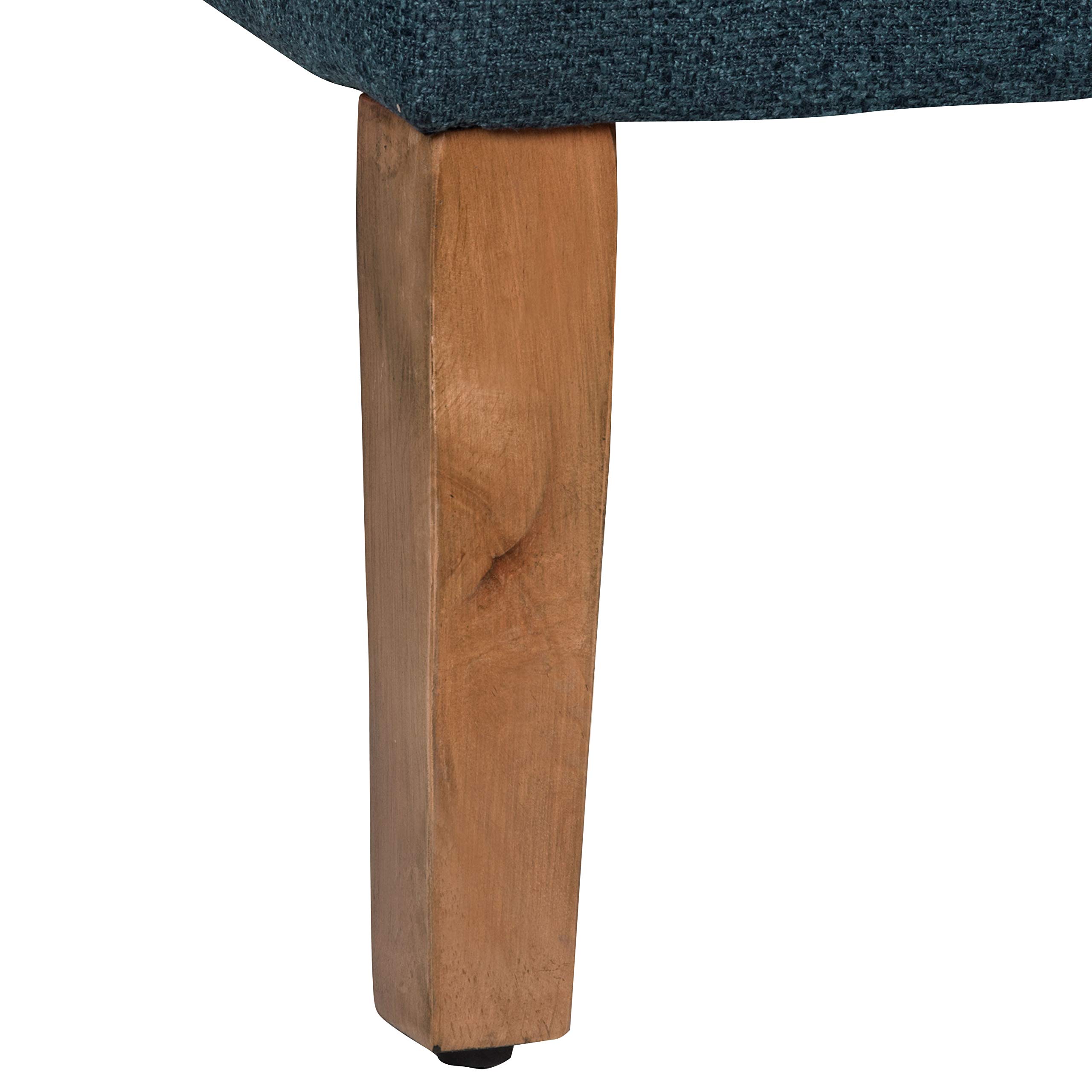 Homepop Upholstered Storage Ottoman Bench - Navy Woven Textured Decorative Furniture for Living Room & Bedroom | Multi-Functional Seat with Hidden Storage | Perfect for Extra Seating, Footrest & Home Organization
