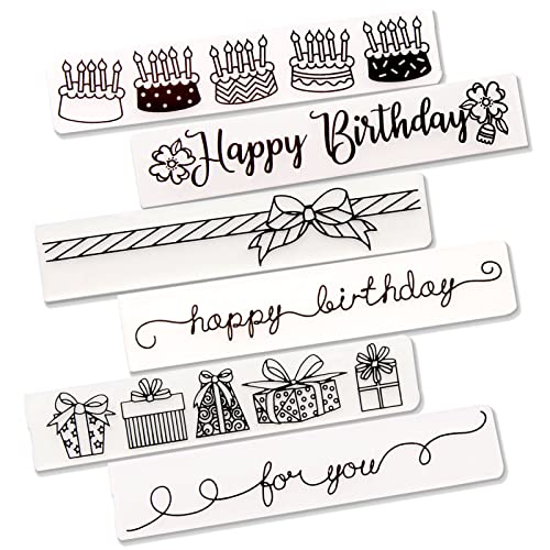 6Pcs Birthday Plastic Embossing Folders