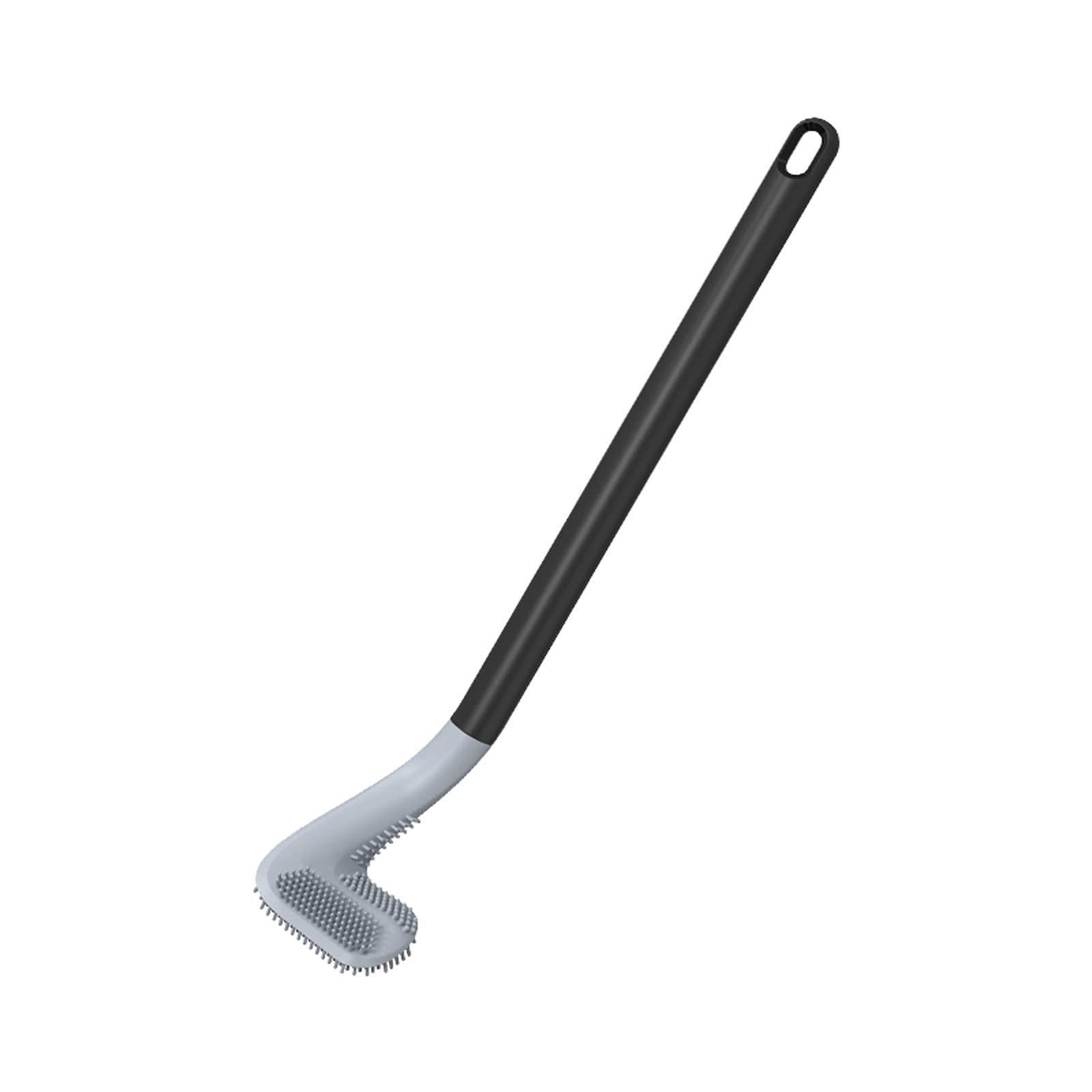 Xenomose Wall-Mounted Long Handle Toilet Brush with Bendable Head - Golf Shaped Bathroom Cleaning Tool, Soft Glue No Dead Corner Design for Deep Cleaning - Perfect for Home, Hotel & RV Bathrooms (Black)