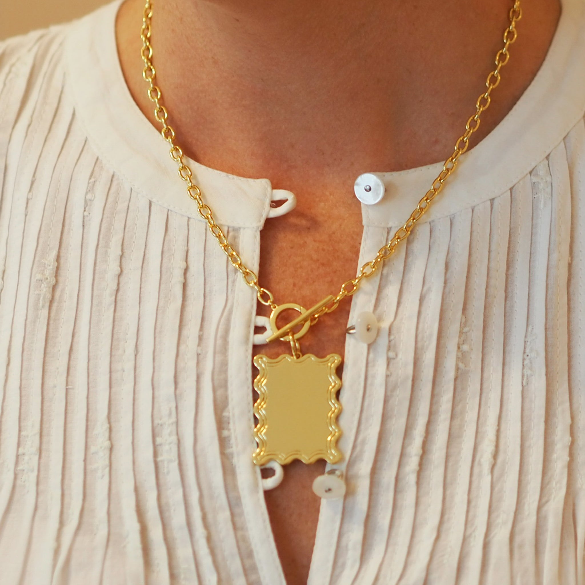 Goldbug Collection Toggle Charm Chain Necklace - Elegant Gold Plated Jewelry for Women | Perfect for Everyday Wear, Date Nights & Special Occasions