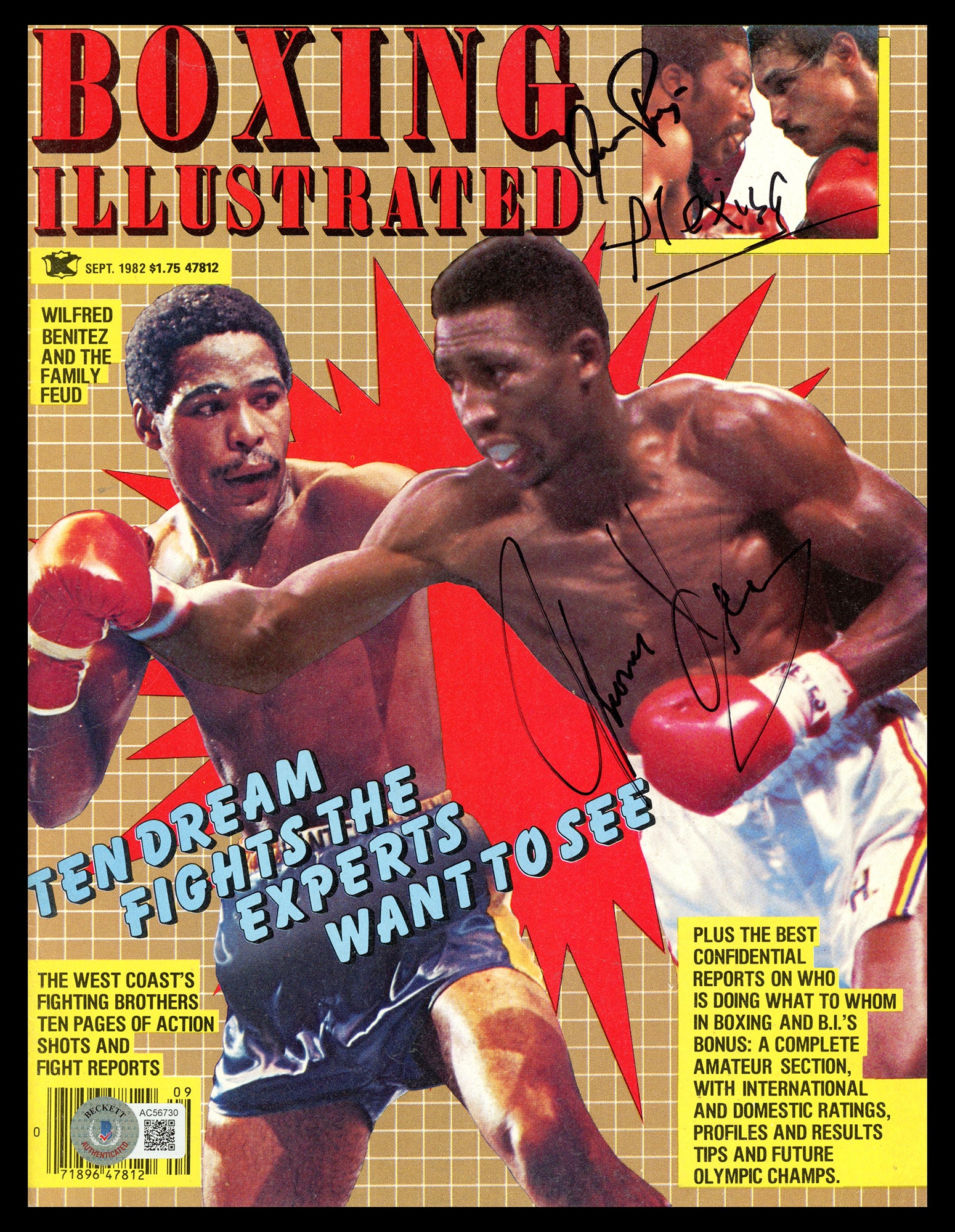 Authentic Autographed Boxing Illustrated Magazine - Alexis Arguello, Aaron Pryor & Thomas Hitman Hearns - Beckett BAS #AC56730 - Perfect for Boxing Memorabilia Collectors & Sports Fans Display