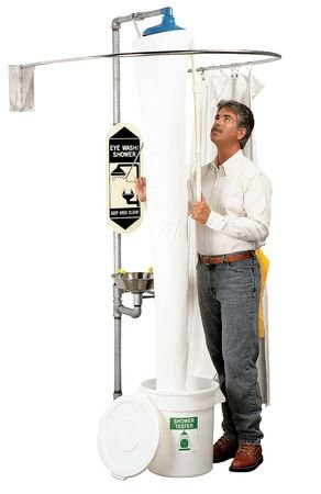 Emergency Shower Tester - ANSI/ISEA Compliant Safety Equipment for Workplace Emergency Showers (White) | Perfect for Industrial Facilities, Laboratories & Chemical Plants