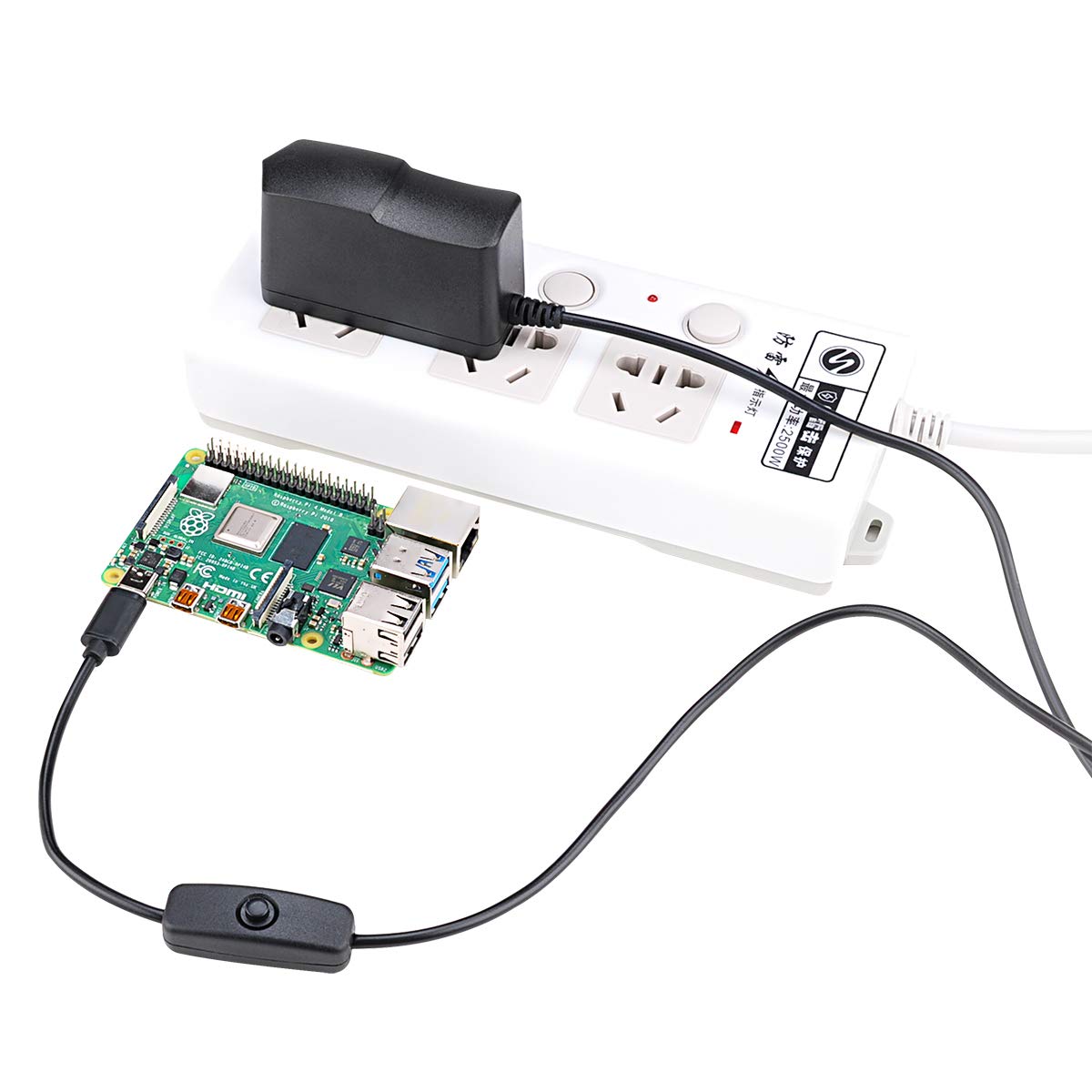 Raspberry Pi 4 B Power Supply 5V 3A USB C Charger Adapter - Fast Charging for Raspberry Pi 4, 3B+, 400 | Perfect for DIY Projects, Home Automation & IoT Devices