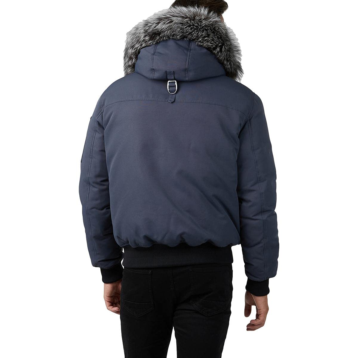 PAJAR Lucas Men's Heavyweight Down Bomber Jacket with Fur Trim Hood - Warm Winter Coat for Outdoor Activities & Cold Weather