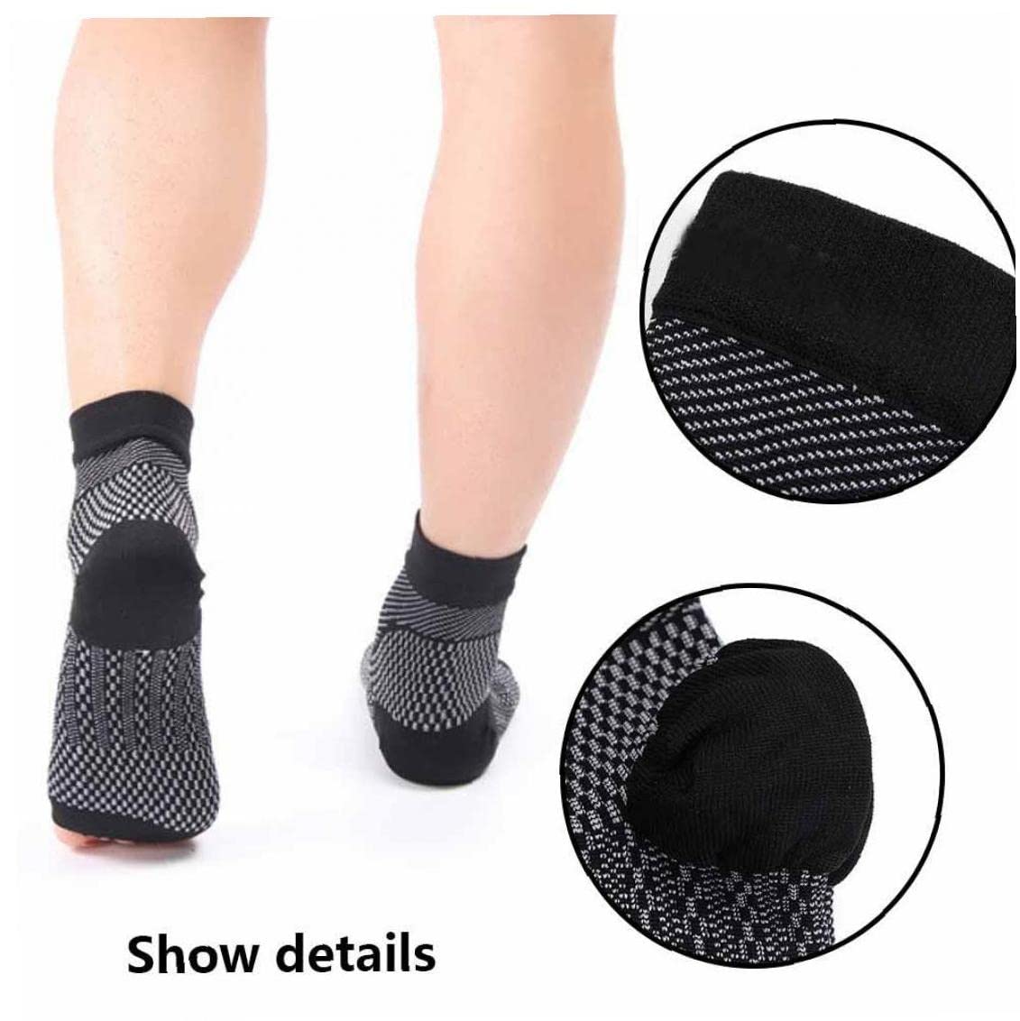 Plantar Fasciitis Socks for Men & Women - Compression Foot Sleeves for Sports, Arthritis Pain Relief & Ankle Support - Black (1 Pair) - Ideal for Running, Walking & Everyday Comfort
