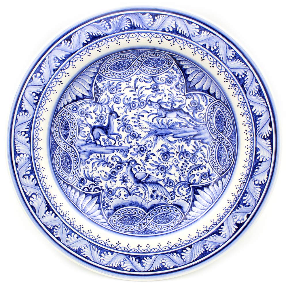 Hand-Painted Coimbra Ceramic Hanging Plate - 17th Century Reproduction #229-4 | Vintage Home Decor, Wall Art for Living Room & Kitchen