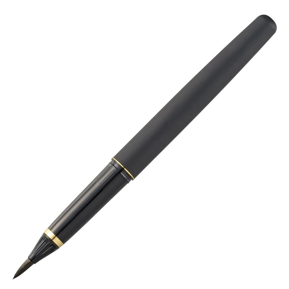 Premium Kuretake Brush Pen with Gold & Black Leather Design - Includes 3 Ink Refills - Perfect for Calligraphy, Drawing, and Art Projects