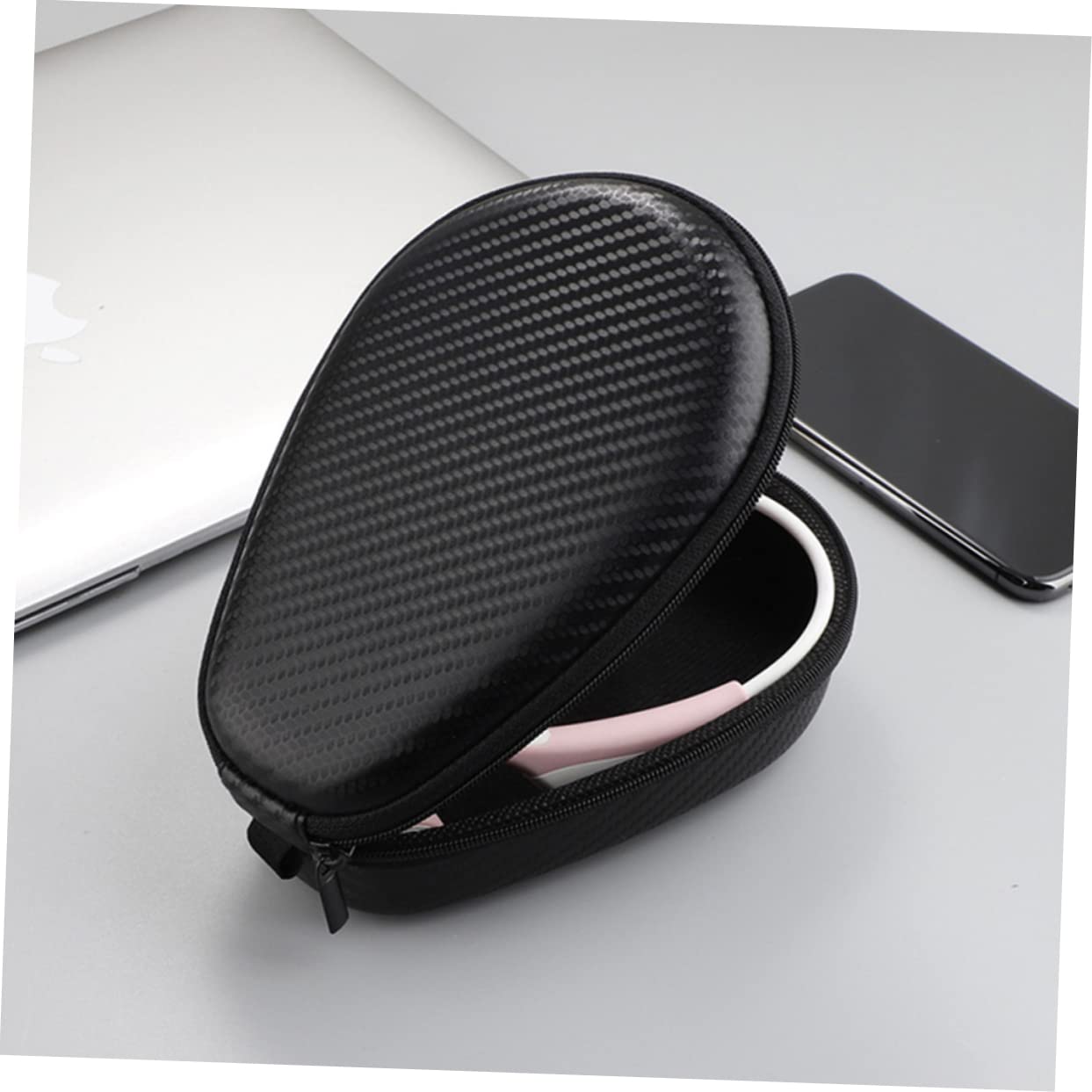 Angoily 3-Pack Over Ear Headphone Case - Protective Carry Bag for Headset Storage & Travel | Durable Earphone Pouch for AirPods Max, Sony, Bose (Black) - Perfect for Gym, Commute & Office Use