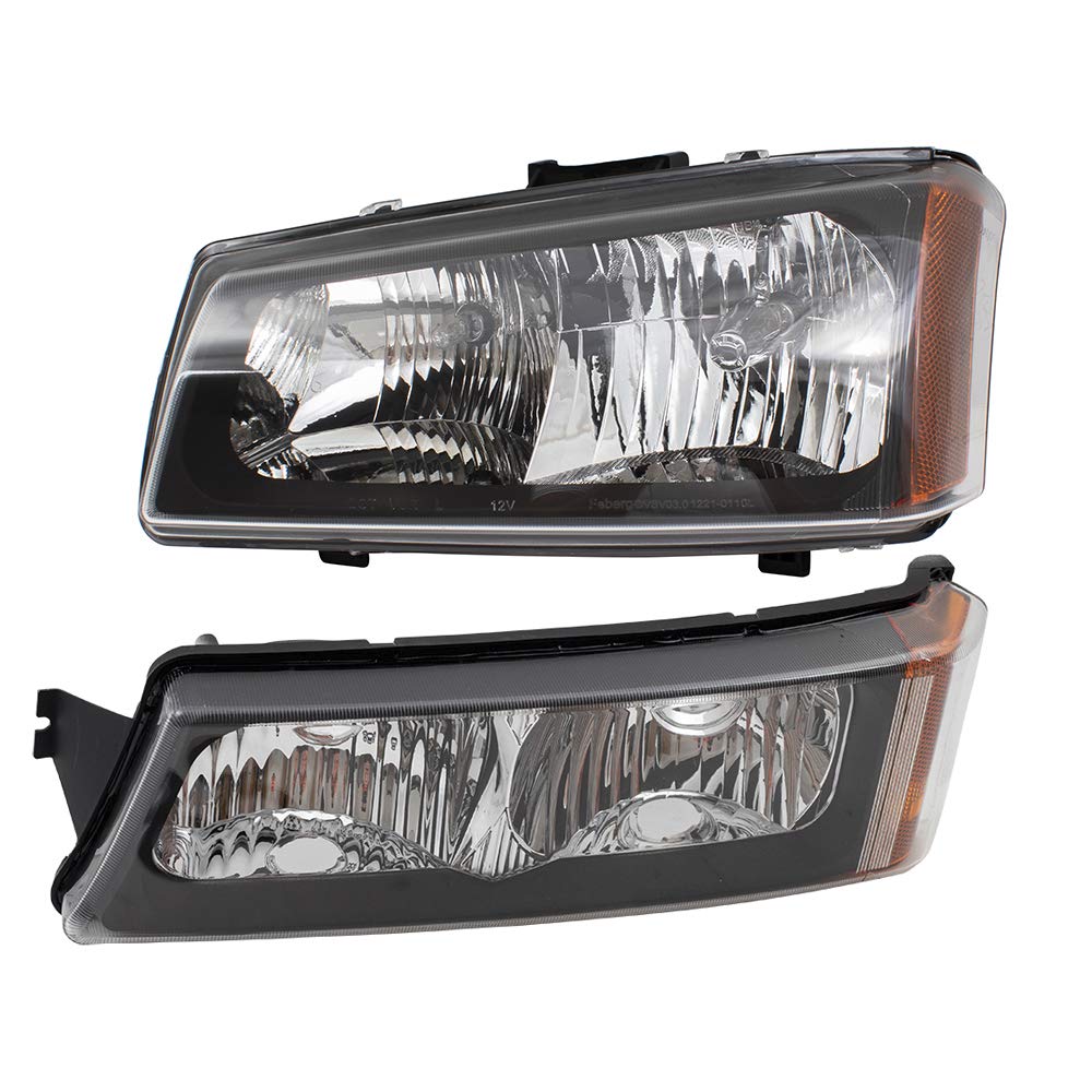 Brock Replacement 4-Piece Headlight Assembly Kit with Front Parking Signal Marker Lights for 2003-2006 Chevy Silverado Pickup Truck - Perfect for Night Driving & Off-Road Adventures