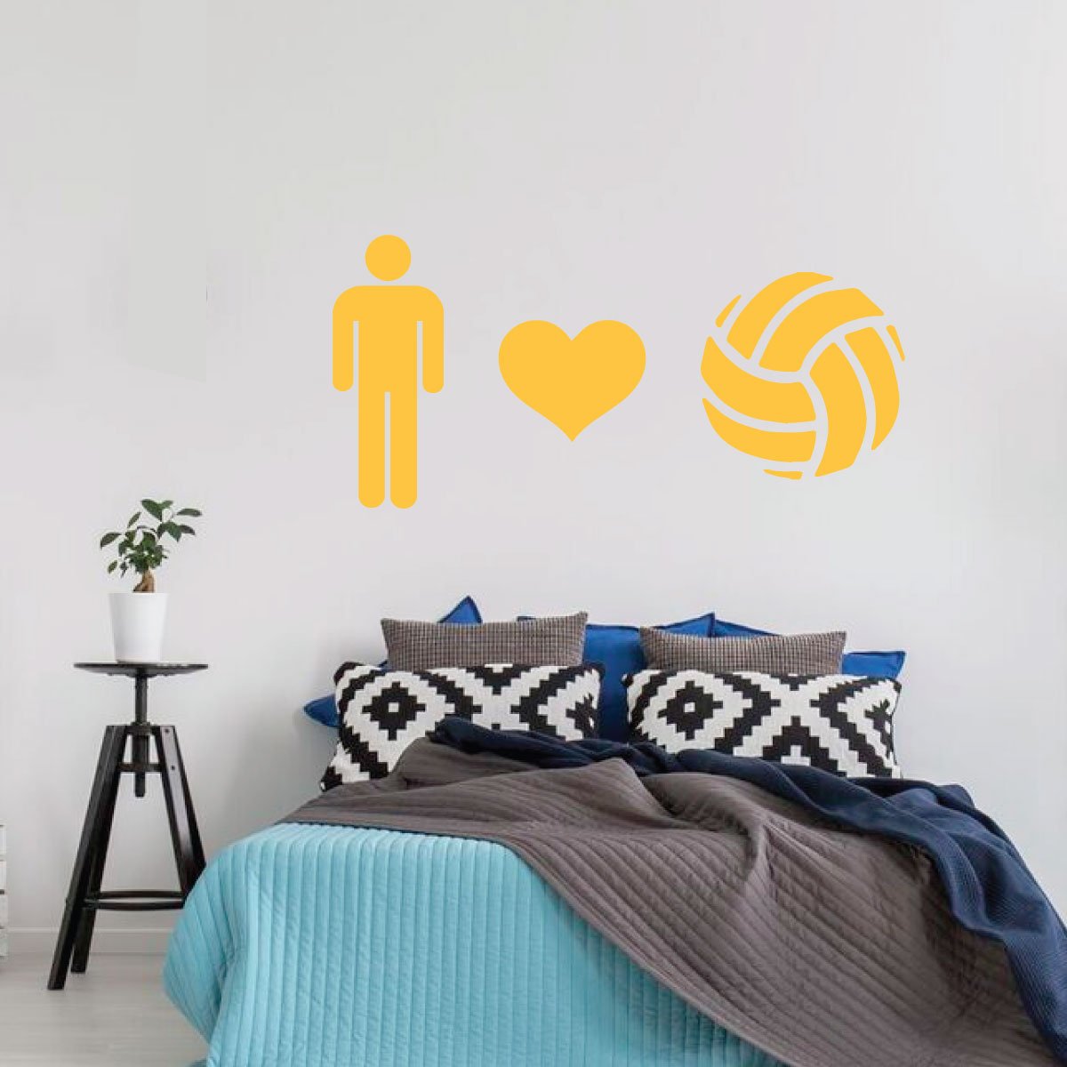 Heart Volleyball Wall Decal - Premium Vinyl Sports Decor for Boys Bedroom, Playroom & Game Room - Perfect for Sports Lovers & Team Spirit Decorations