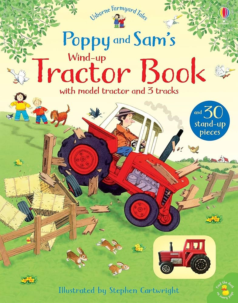 Farmyard Tales Poppy and Sam's Wind Up Tractor Board Book - Interactive Children's Storybook for Early Learning & Bedtime Reading