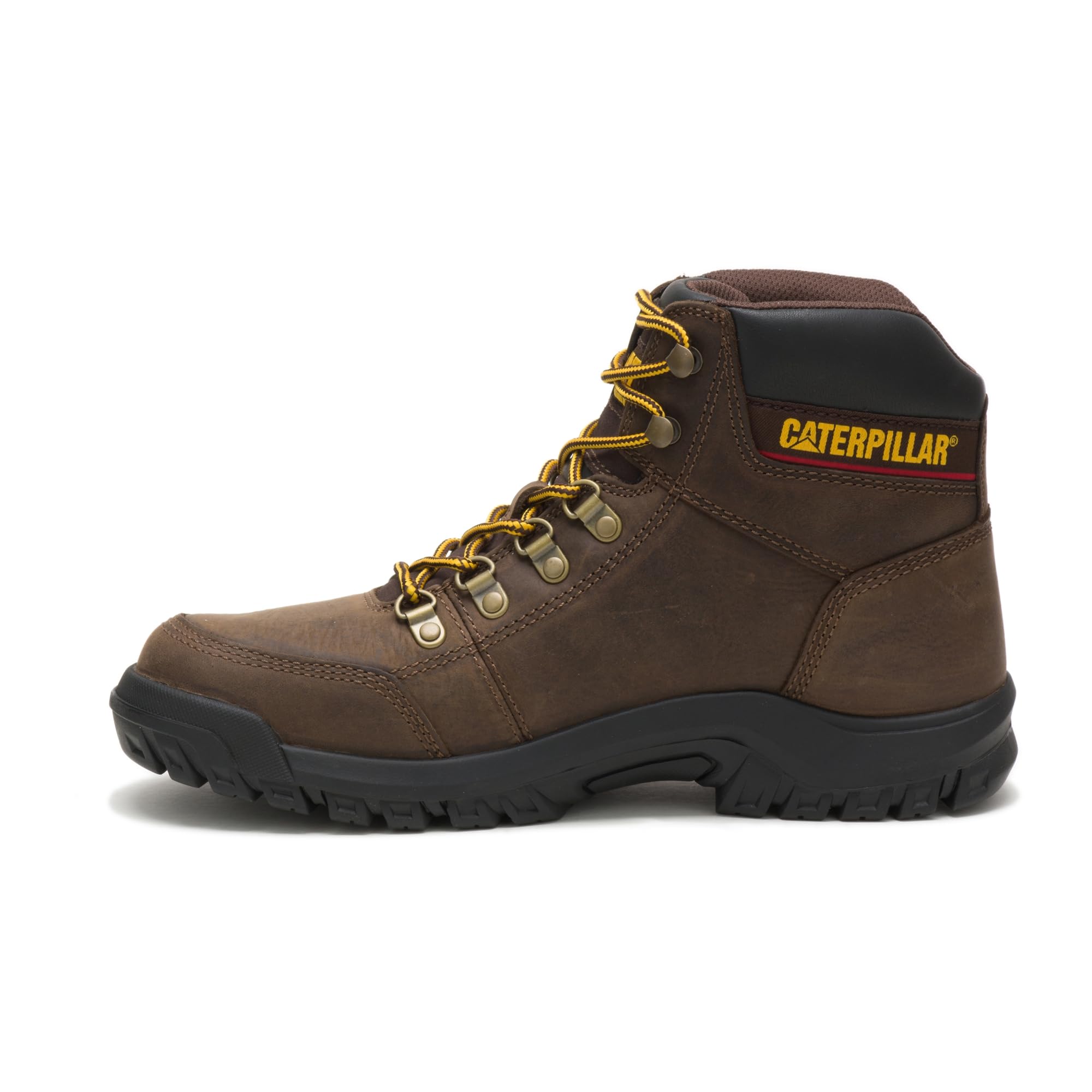 Cat Footwear Men's Outline Soft Toe Work Boot - Durable Safety Shoes for Construction & Outdoor Work | Comfortable Non-Slip Work Boots for Men