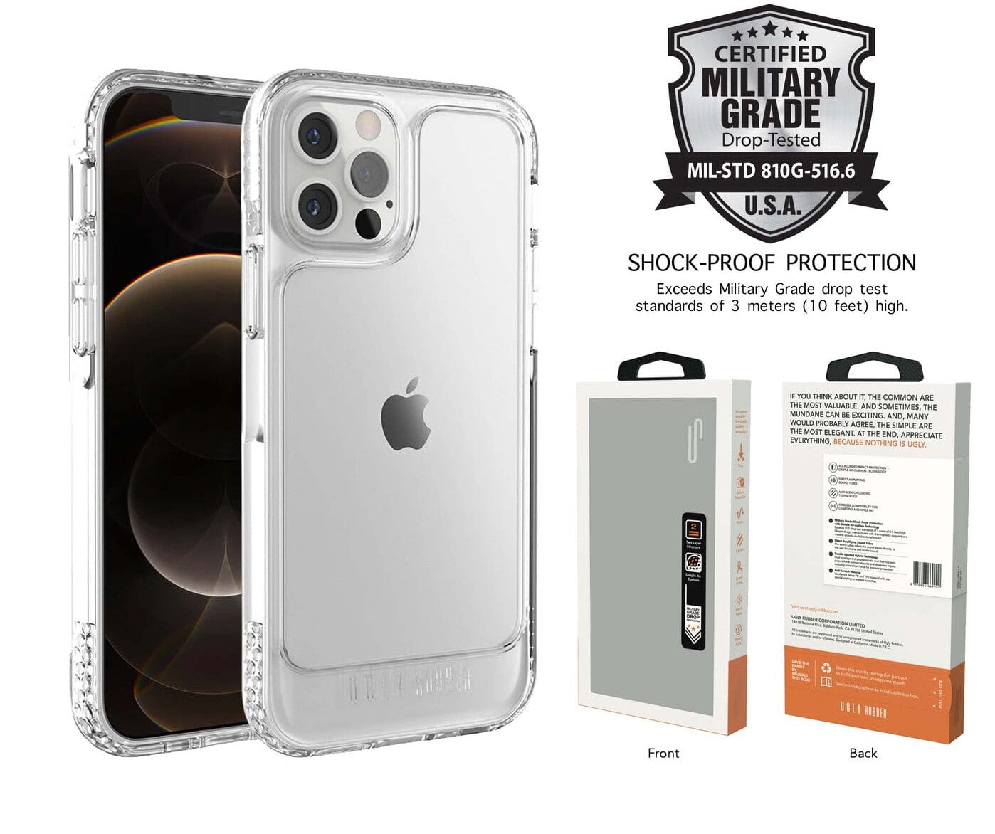 Durable Clear Rubber U-Shaped Bumper Case for iPhone 11 Pro - Shockproof Protection for Everyday Use & Outdoor Activities